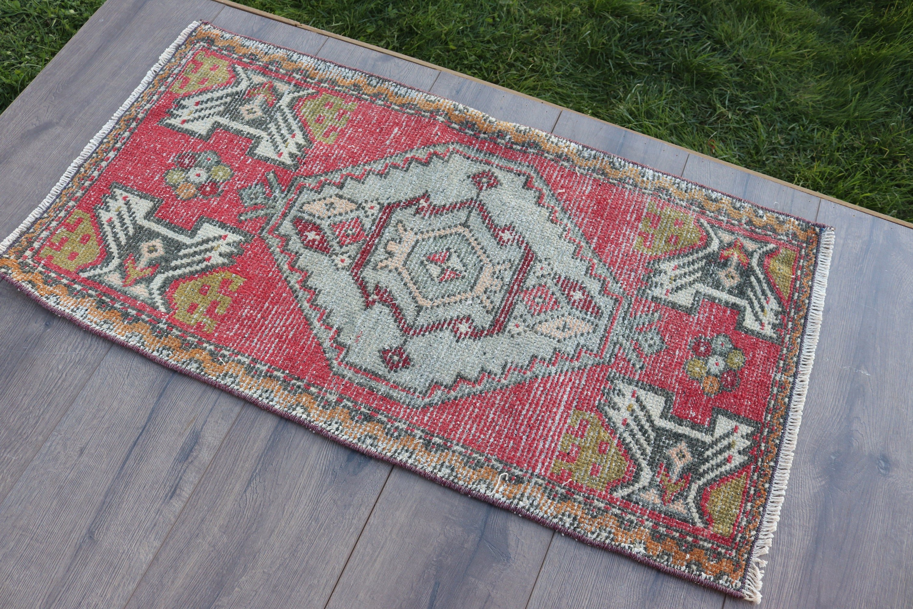 Turkish Rugs, Moroccan Rug, Cool Rug, Door Mat Rugs, Bath Rugs, Red Bedroom Rugs, 1.6x3.2 ft Small Rugs, Vintage Rugs, Rugs for Nursery