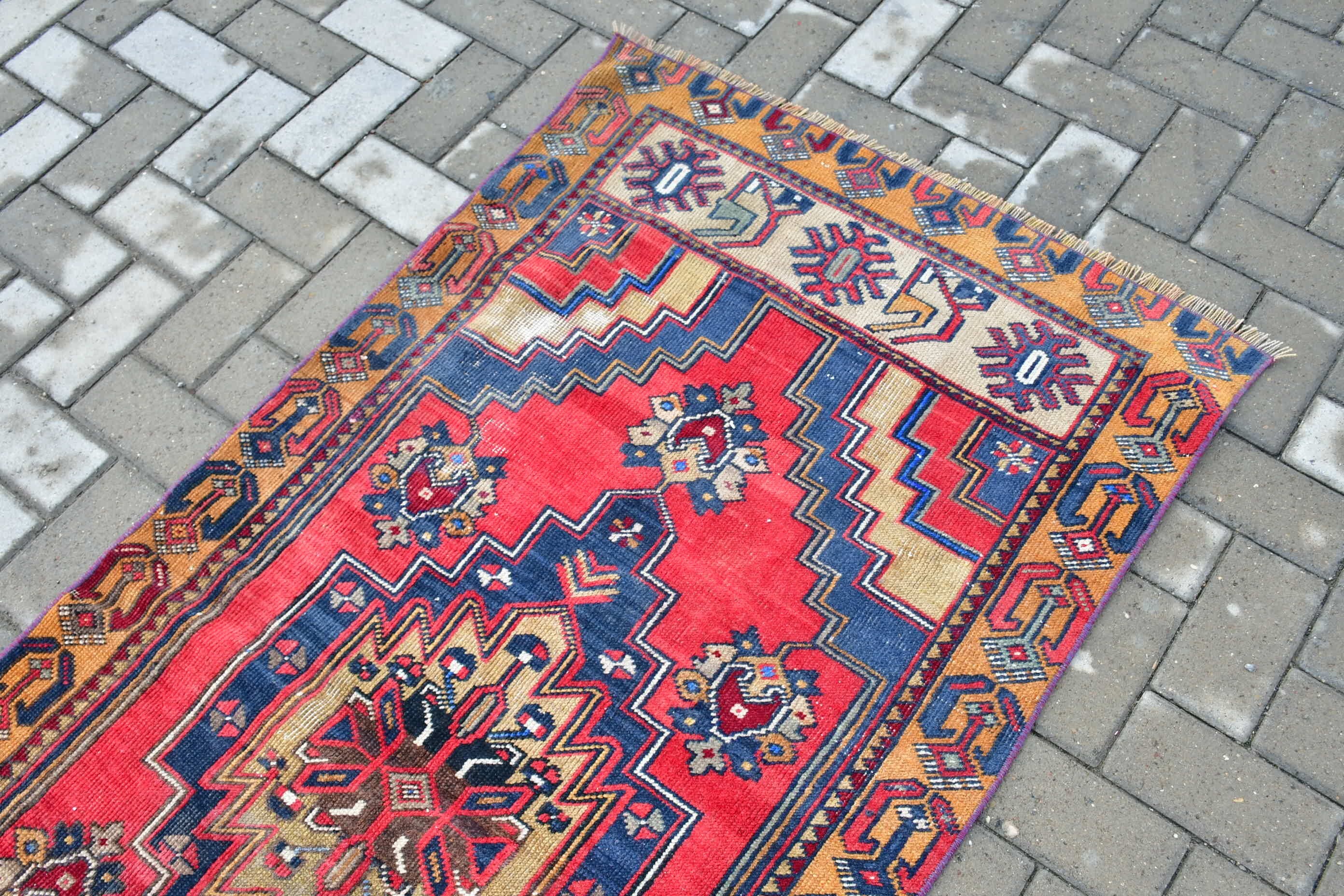 Kitchen Rugs, Nursery Rug, Wool Rug, Red Oushak Rug, Turkish Rug, Rugs for Entry, 2.9x6.1 ft Accent Rugs, Vintage Rug