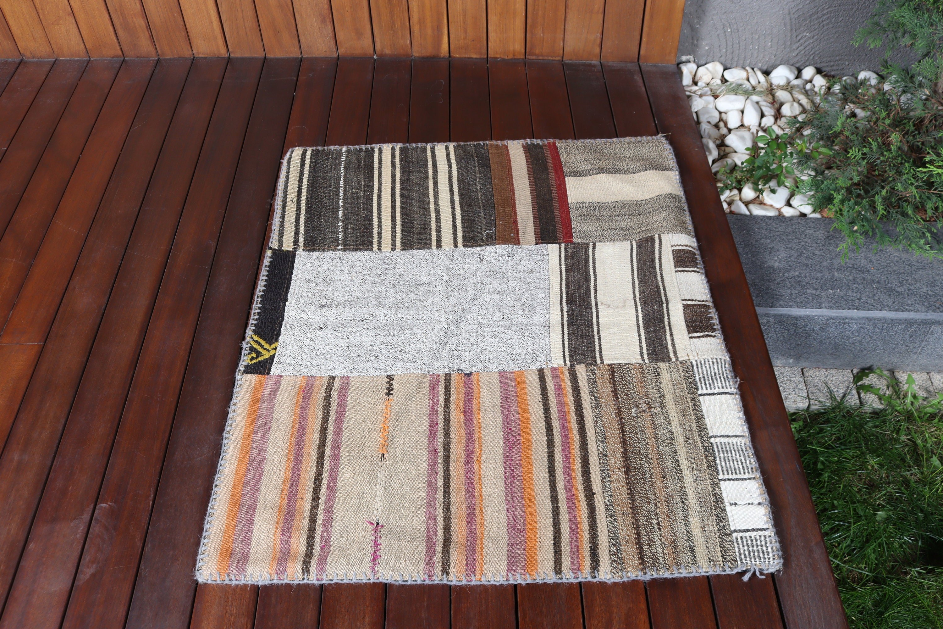 Luxury Rug, Wall Hanging Rug, 2.8x3.3 ft Small Rugs, Handwoven Rug, Vintage Rug, Beige Wool Rugs, Kitchen Rug, Decorative Rug, Turkish Rug