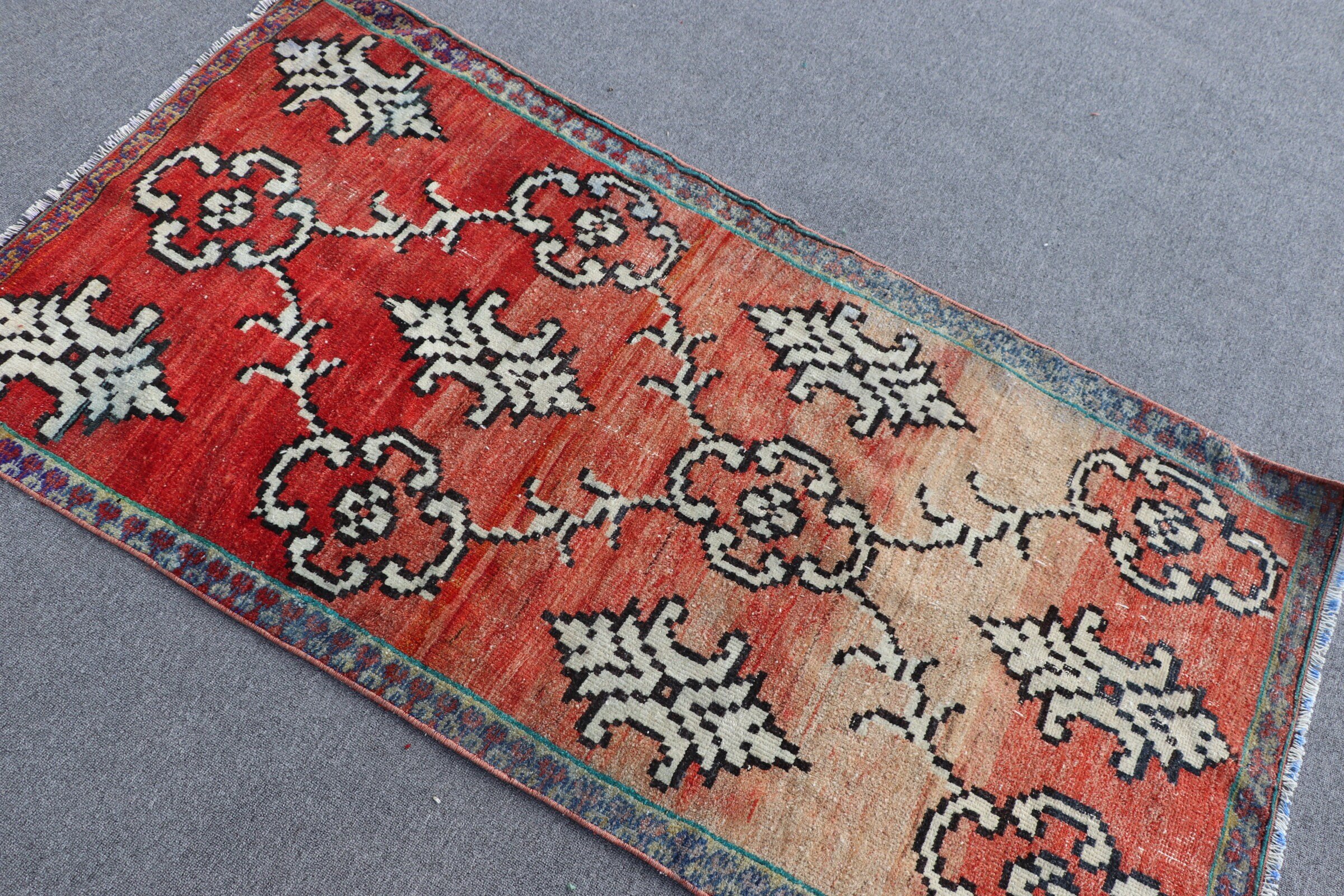 Vintage Rugs, 3x5.6 ft Accent Rug, Red Floor Rugs, Rugs for Bedroom, Kitchen Rug, Cool Rug, Bedroom Rugs, Turkish Rugs