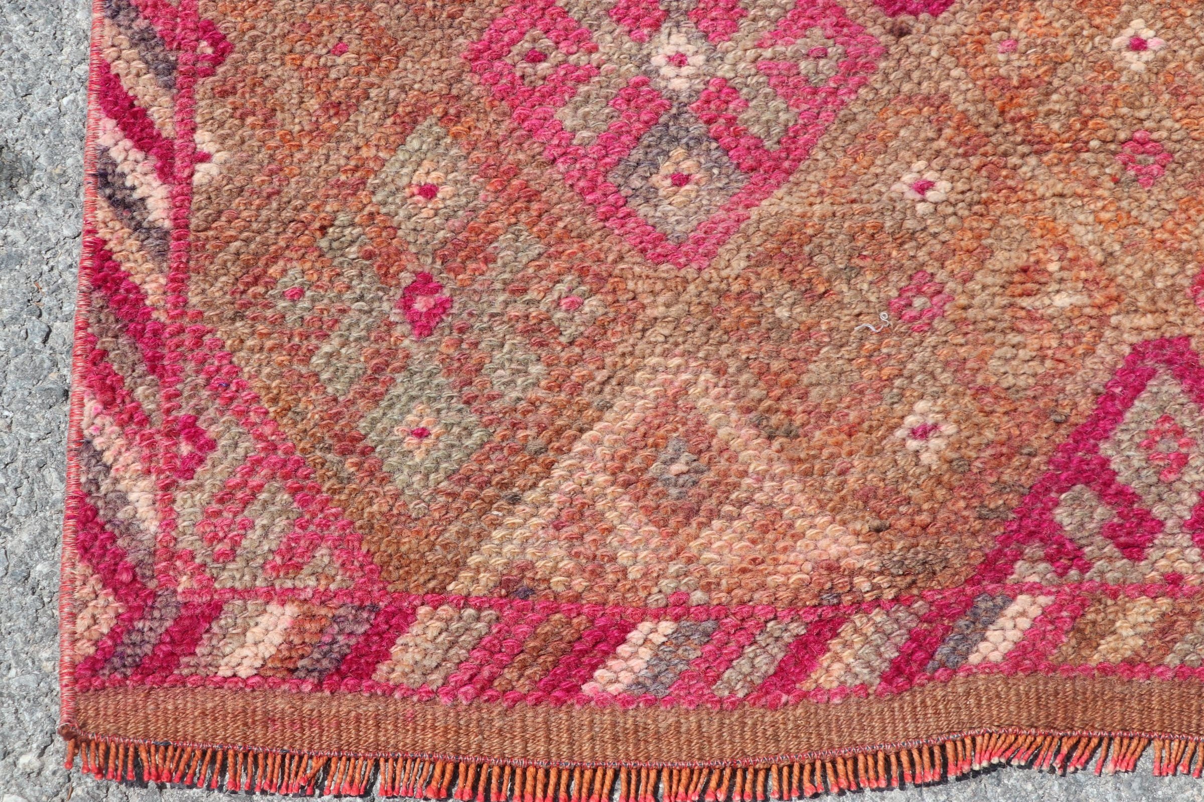 Vintage Rug, Antique Rug, Rugs for Runner, Anatolian Rugs, Pink Kitchen Rug, Corridor Rug, Cute Rugs, Turkish Rugs, 2.7x11.8 ft Runner Rug