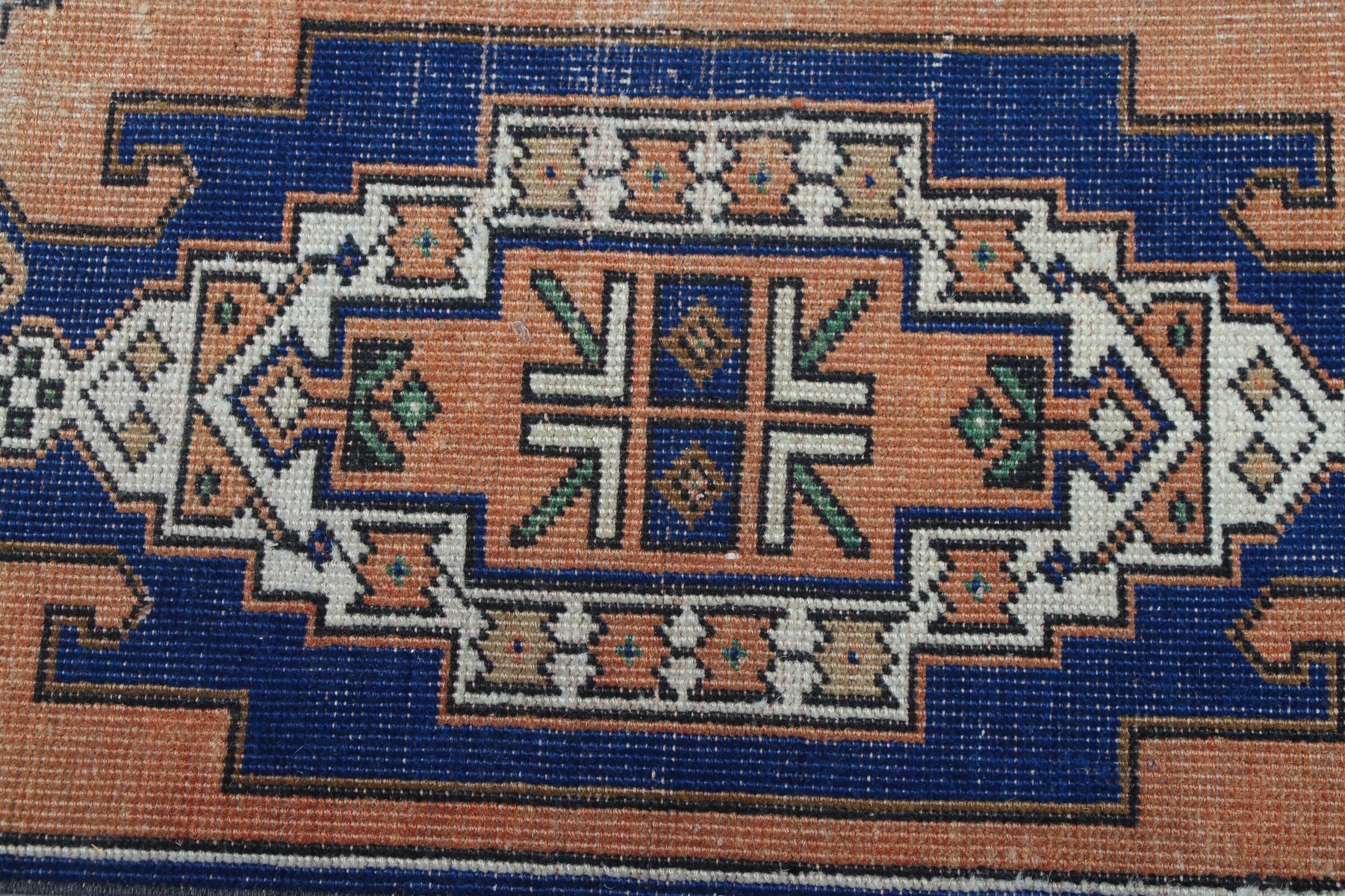 Boho Rug, Wall Hanging Rugs, 1.3x3 ft Small Rug, Blue Wool Rug, Bedroom Rug, Turkish Rug, Rugs for Door Mat, Vintage Rugs