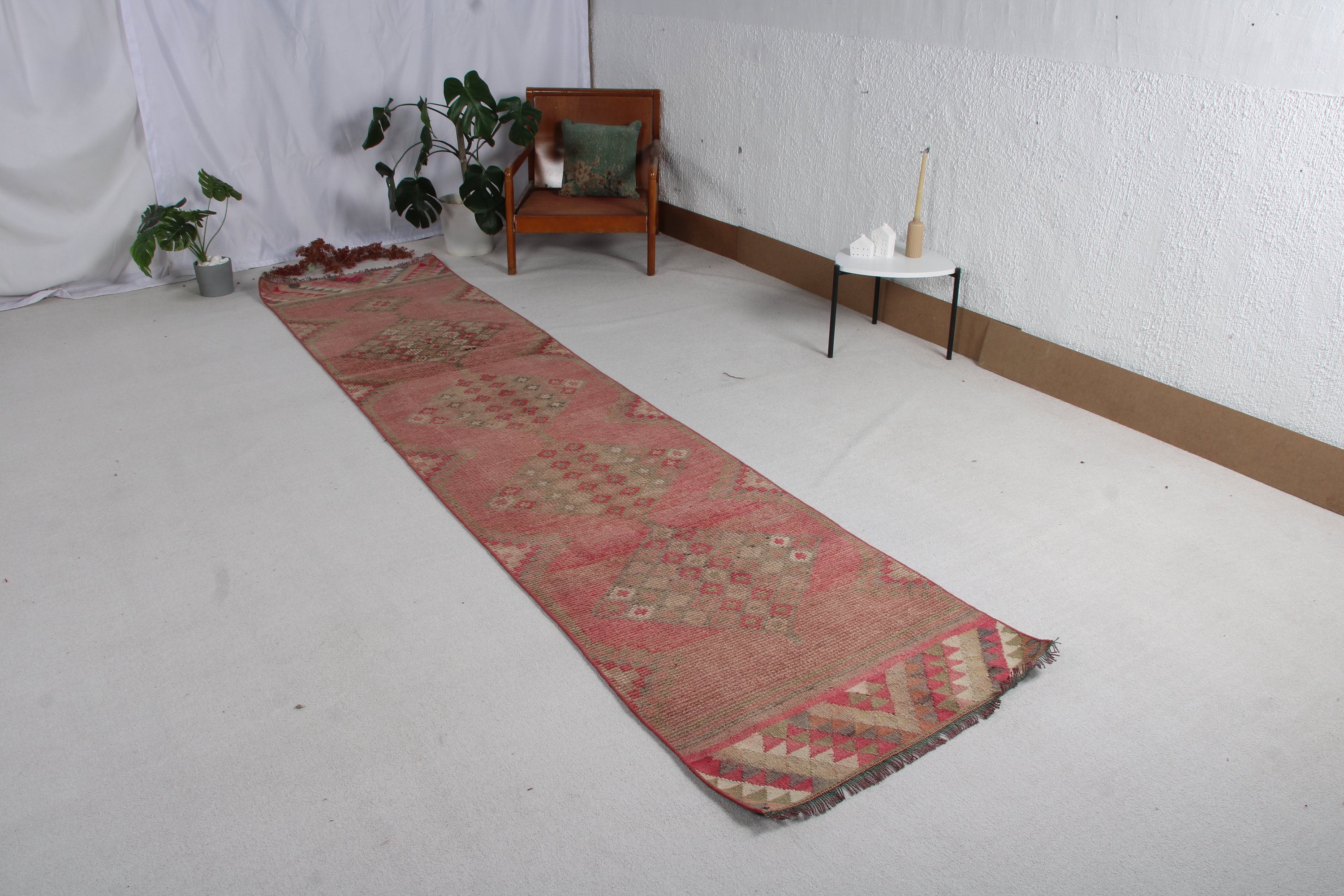 2.8x12.4 ft Runner Halıları, Yatak Odası Halıları, Pembe Fas Halısı, Türk Halısı, Koridor Halıları, Beni Ourain Runner Halıları, Havalı Halı, Vintage Halılar