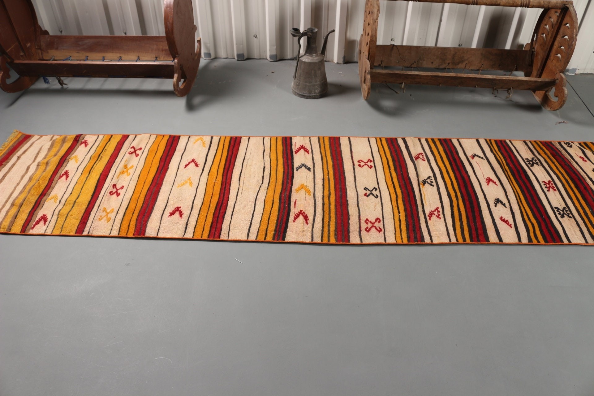 Oriental Rugs, Bedroom Rugs, Hallway Rug, Turkish Rug, Kilim, 2.2x9.5 ft Runner Rug, Red Kitchen Rugs, Vintage Rugs, Rugs for Runner