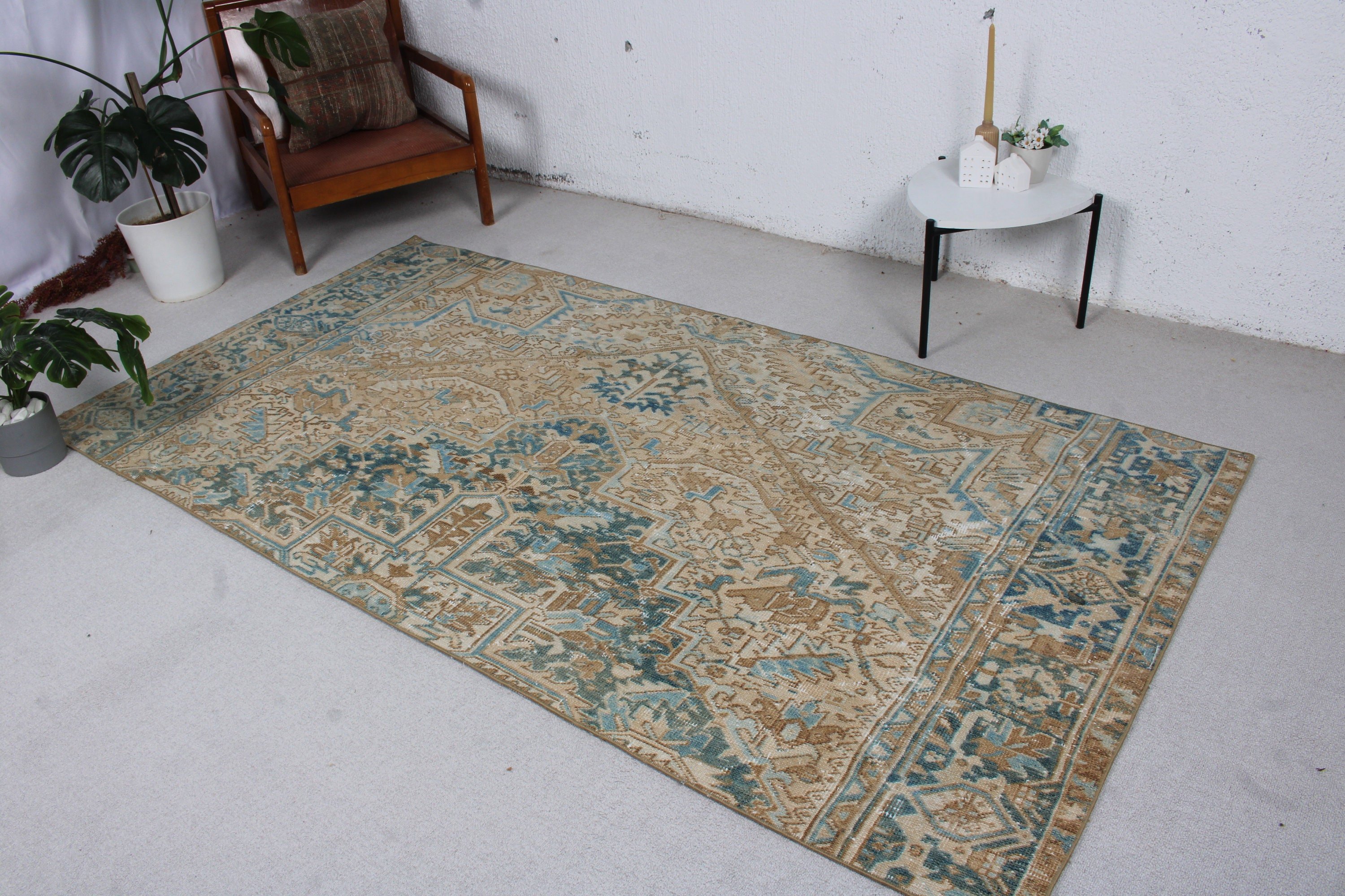 Vintage Area Rugs, Bronze Anatolian Rugs, 4.4x8.3 ft Area Rug, Home Decor Rug, Turkish Rugs, Vintage Rug, Boho Area Rugs