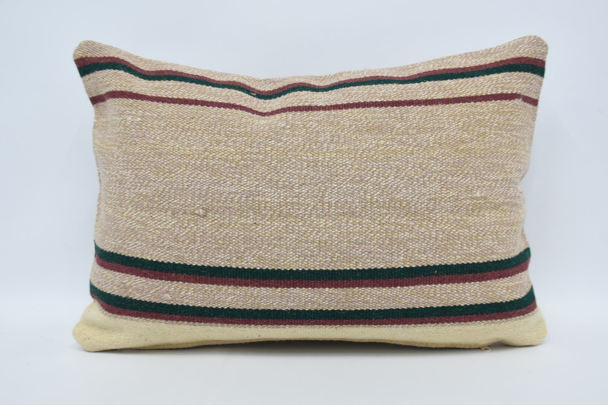 Vintage Kilim Pillow, Boho Pillow Sham Cover, Wool Kilim Pillow Pillow, Boho Pillow, 16"x24" Beige Cushion Cover, Customized Cushion Cover