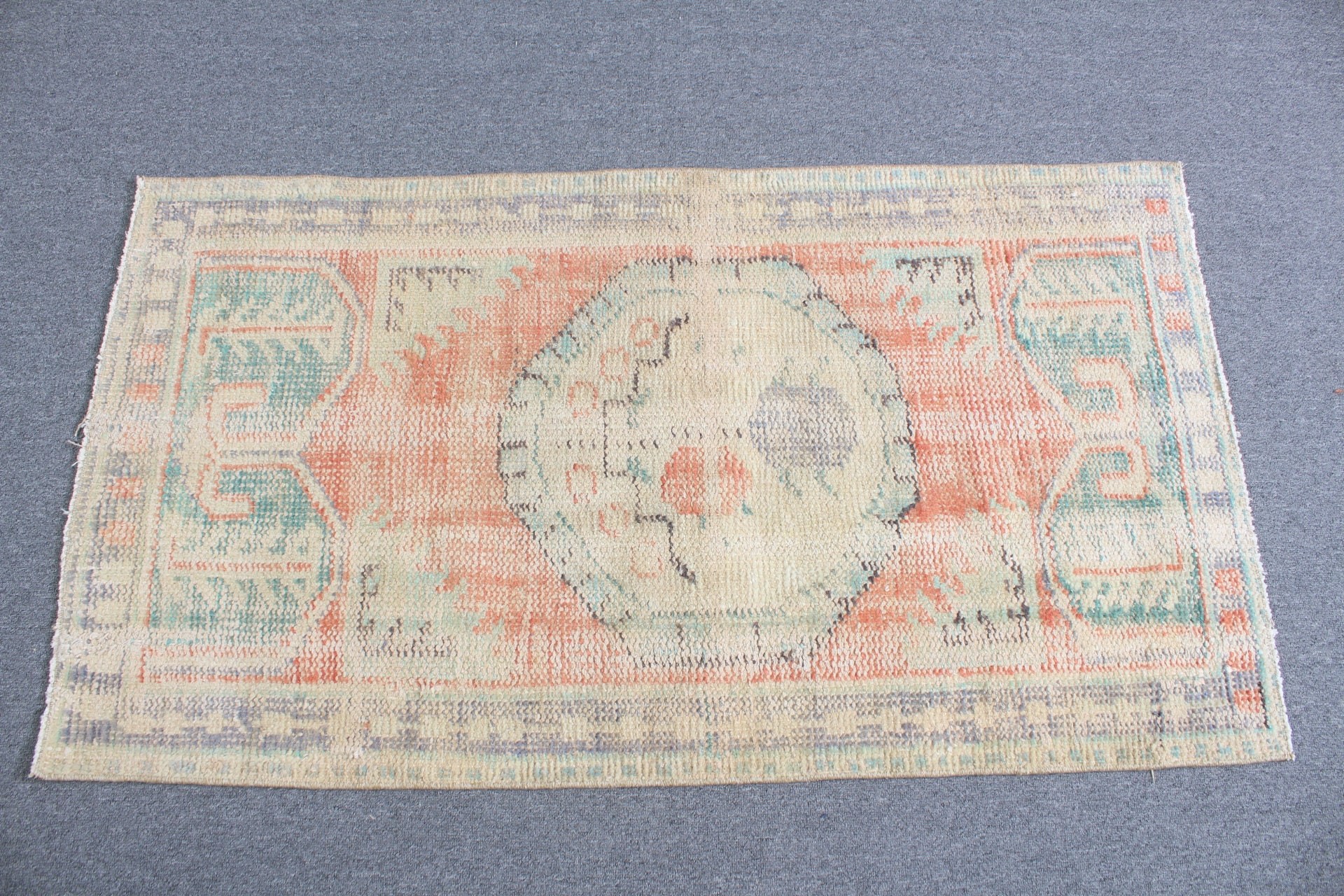 Türk Halısı, Yatak Odası Halıları, Mutfak Halısı, Vintage Halı, Çocuk Halısı, 2.5x4.5 ft Küçük Halı, Araba Paspas Halıları, Turuncu Yün Halı, Antika Halı