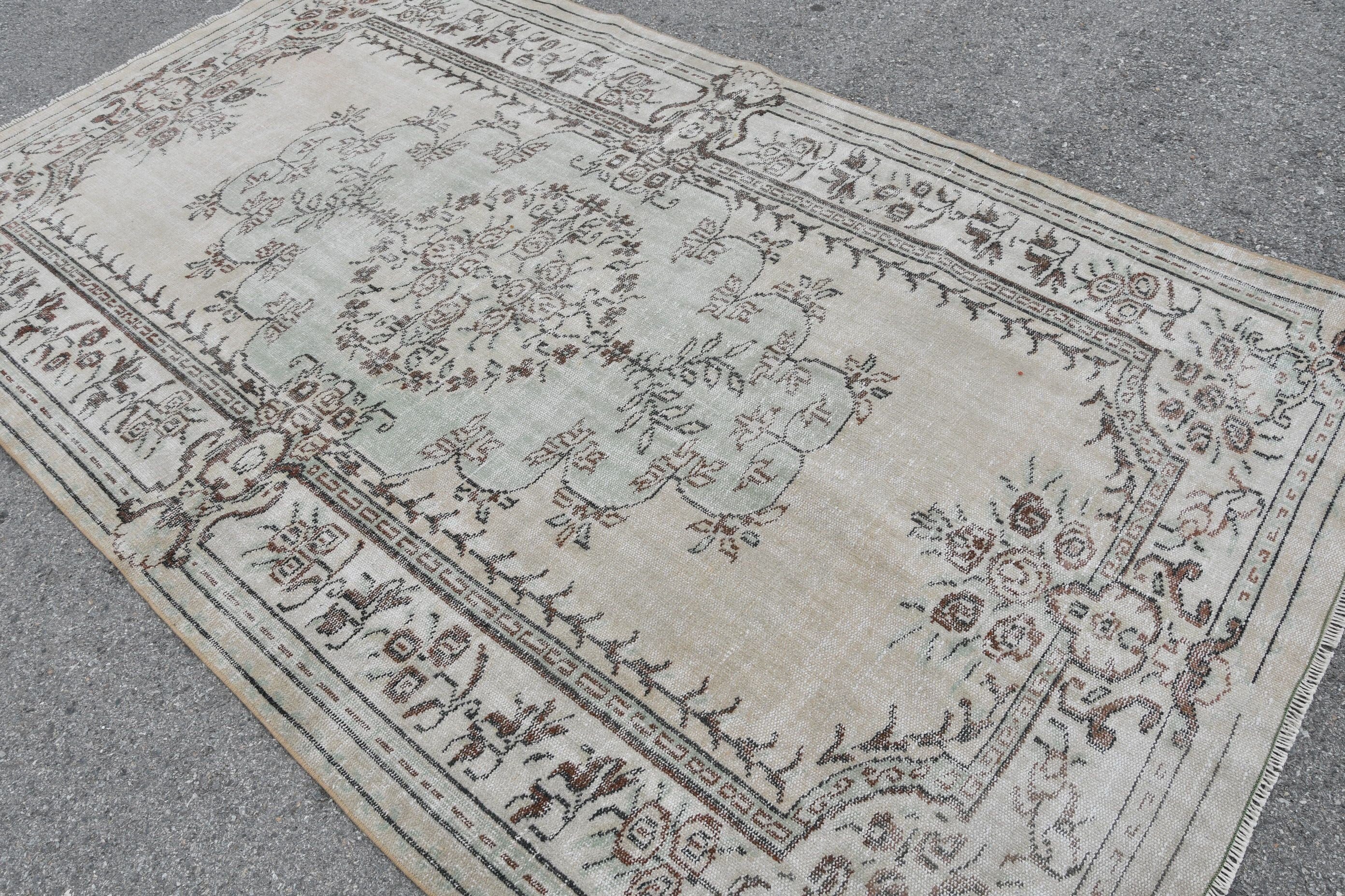 Living Room Rugs, Home Decor Rug, Dining Room Rugs, Oushak Rug, 5.7x9.5 ft Large Rugs, Turkish Rug, Green Anatolian Rug, Vintage Rug