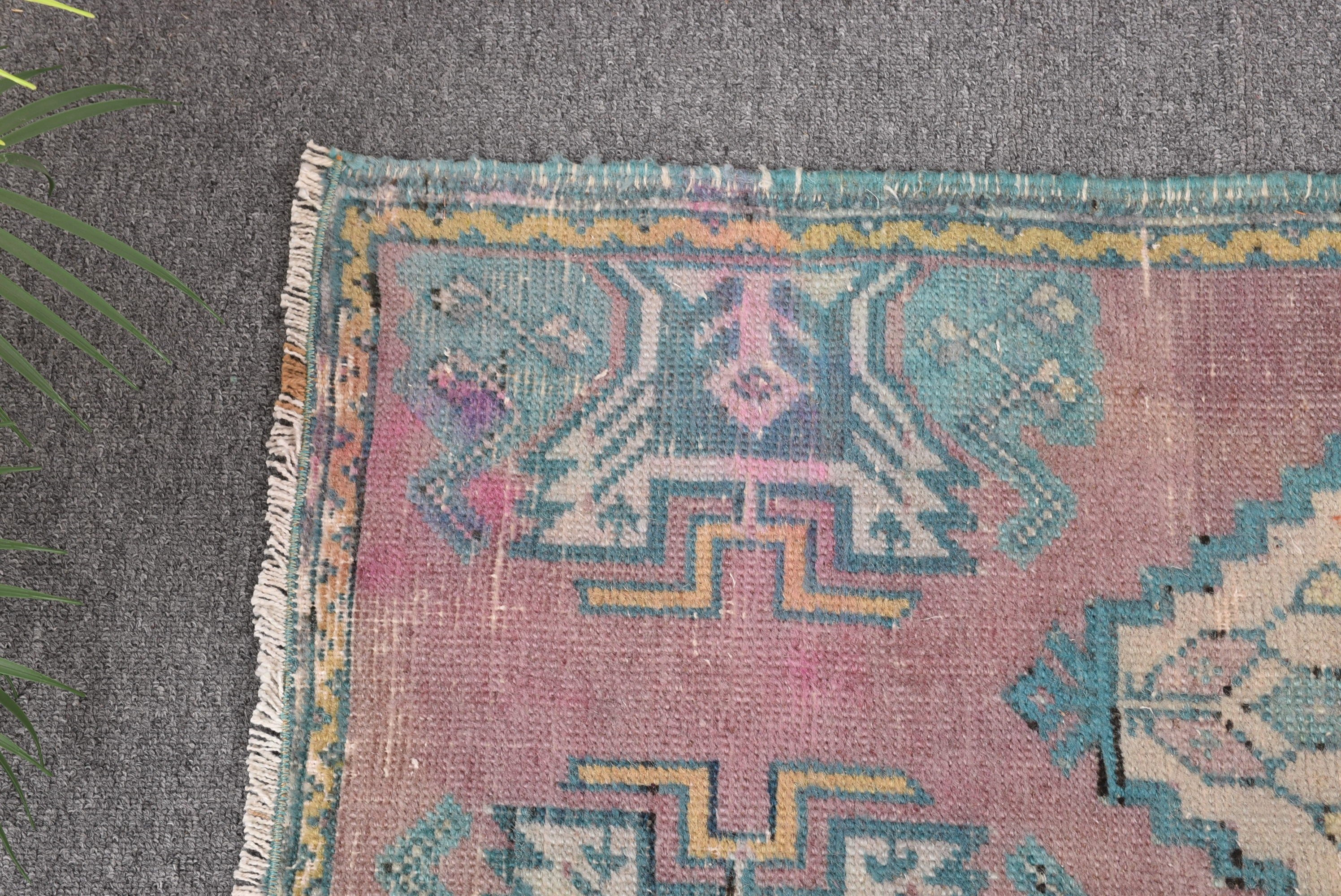 Wool Rug, Small Area Rugs, Floor Rugs, Turkish Rugs, Vintage Rug, Green  1.5x3.1 ft Small Rug, Door Mat Rug, Handwoven Rug