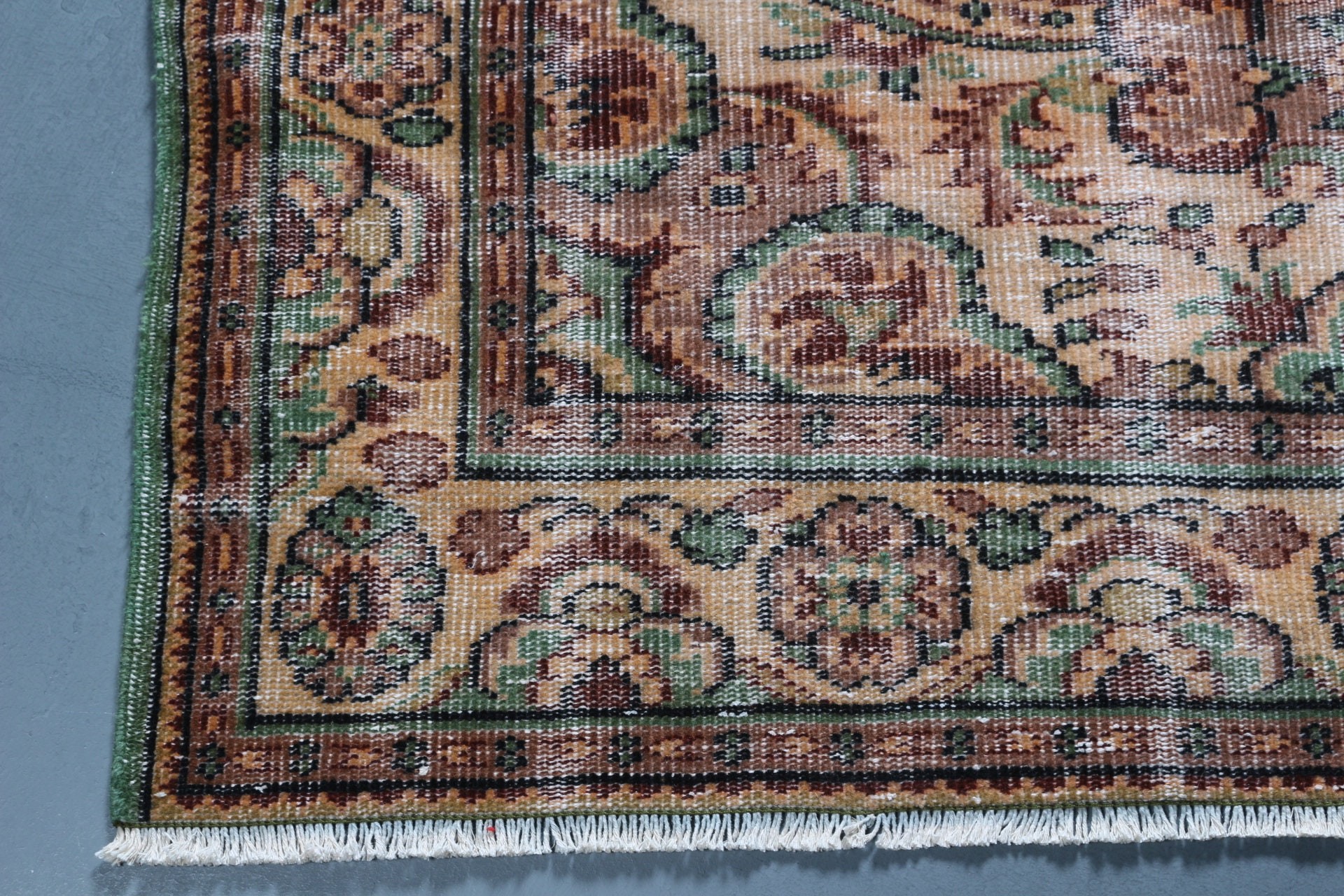 Türk Halısı, Yeşil Fas Halısı, Yer Halıları, Tasarımcı Halısı, Oturma Odası Halıları, 5.5x8.5 ft Büyük Halı, Vintage Halı, Salon Halısı