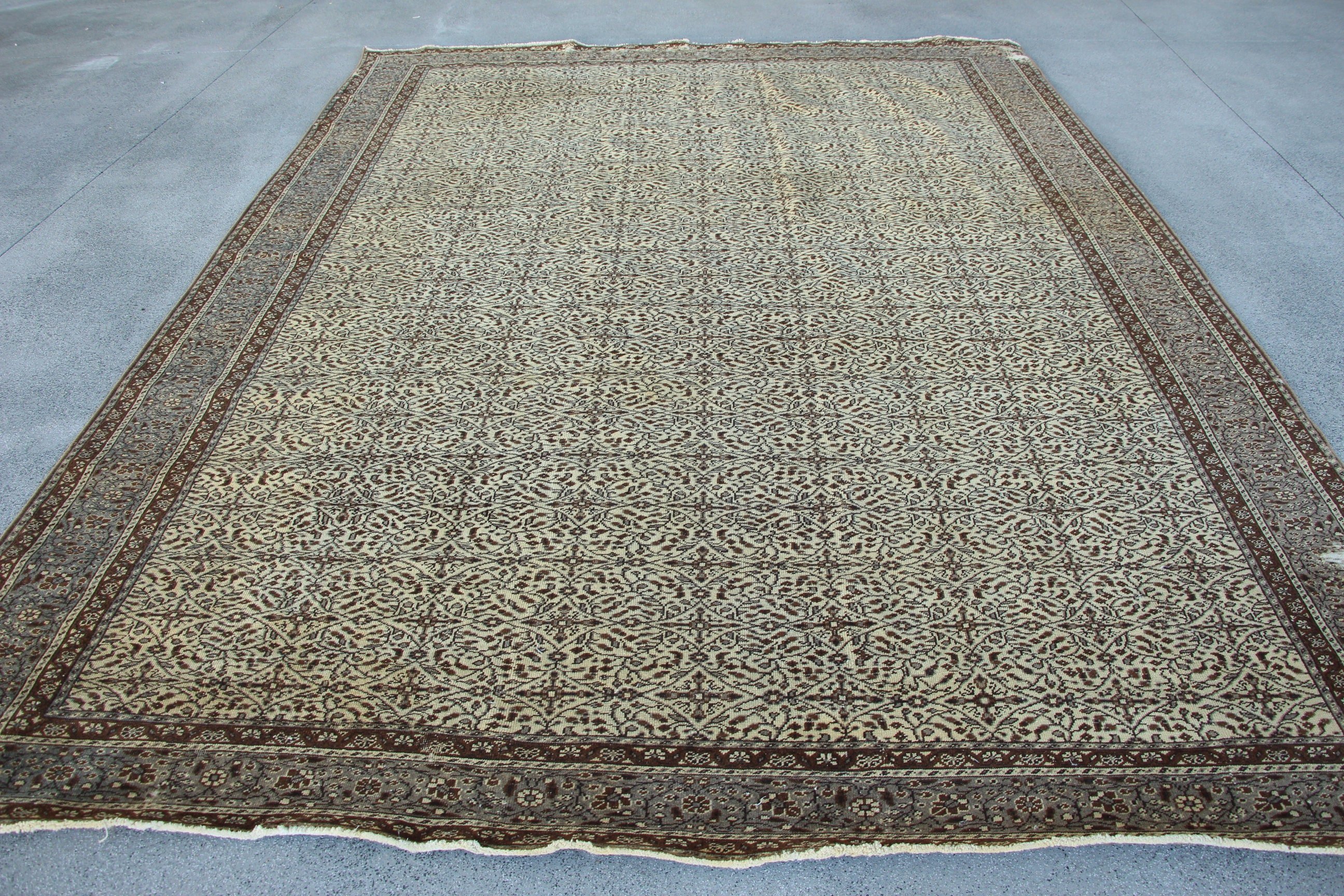 Türk Halısı, Oturma Odası Halısı, 8.5x11.8 ft Büyük Boy Halı, Bej Lüks Halılar, Salon Halısı, Bildiri Halısı, Vintage Halılar