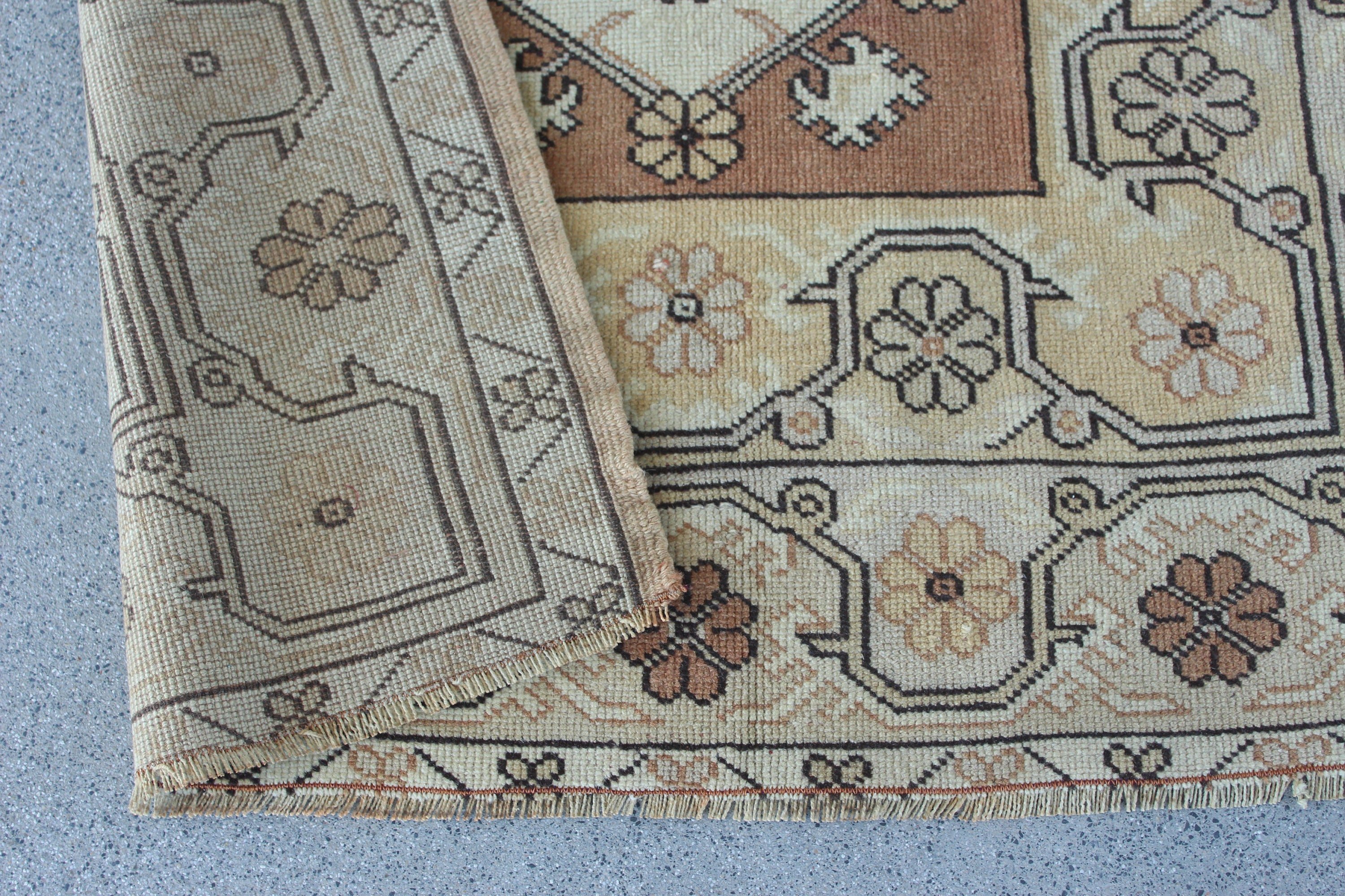 Vintage Rug, Turkish Rugs, Living Room Rug, Rugs for Floor, 3.9x6.3 ft Area Rug, Wool Rug, Nursery Rugs, Antique Rugs, Beige Cool Rug