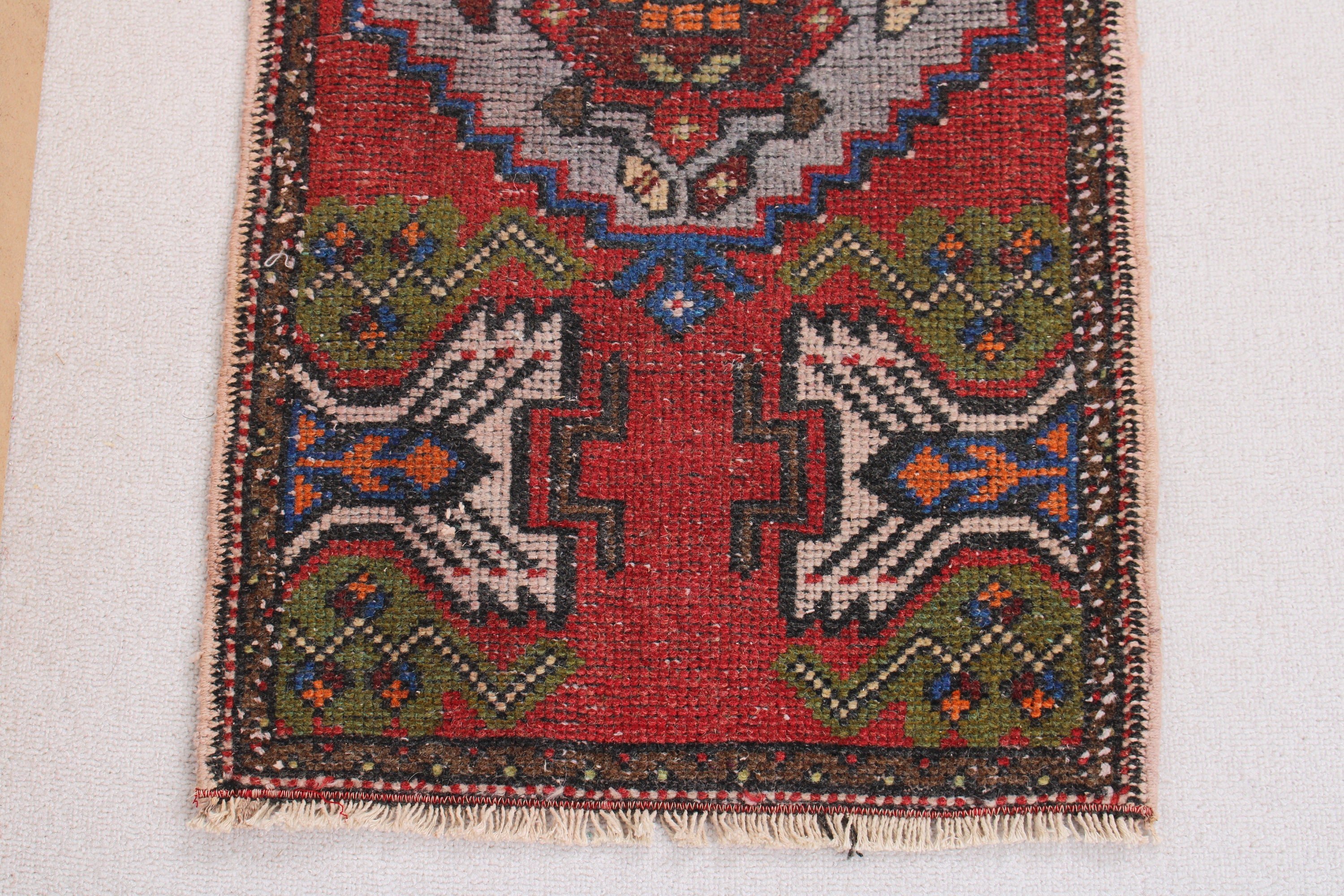 Vintage Halı, 1.6x3.3 ft Küçük Halılar, Türk Halısı, Açıklama Halıları, Boho Halıları, Yatak Odası Halısı, Kırmızı Ev Dekorasyonu Halıları, Banyo Halıları