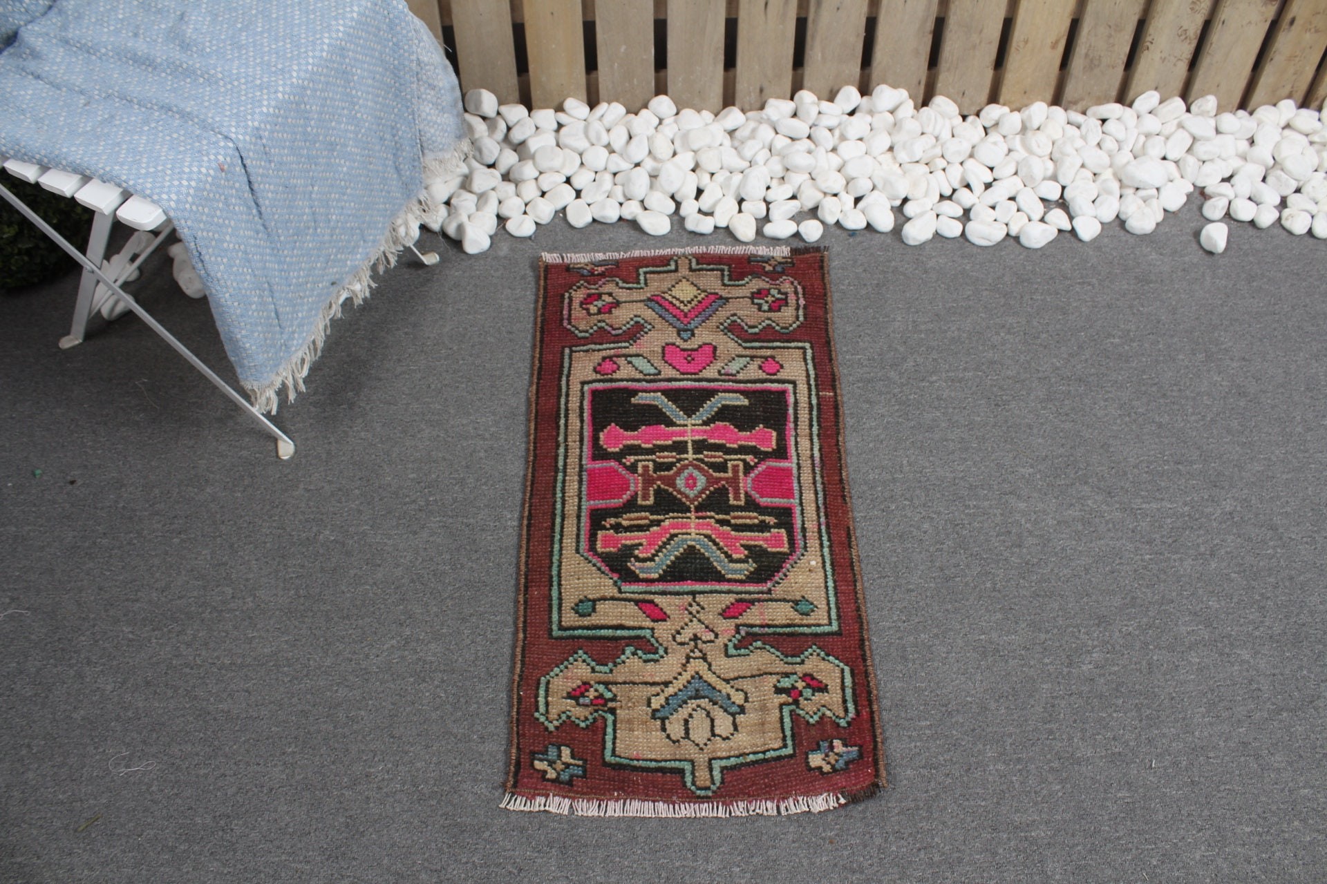 1.4x2.7 ft Small Rugs, Red Moroccan Rug, Rugs for Door Mat, Nursery Rugs, Turkish Rug, Entry Rug, Vintage Rug, Wool Rug