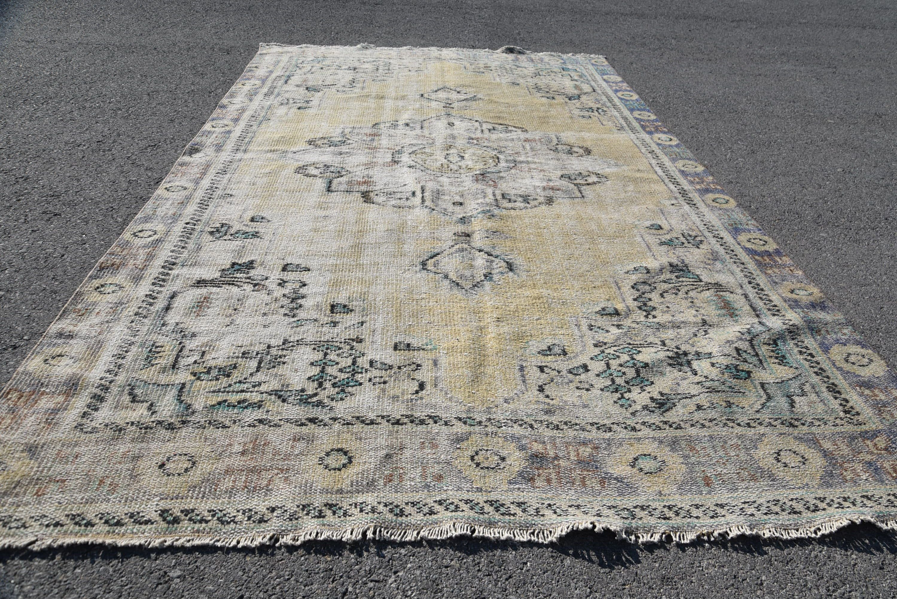 Living Room Rug, Turkish Rug, 5.5x9.5 ft Large Rug, Antique Rugs, Salon Rug, Bright Rug, Vintage Rug, Rugs for Dining Room, Home Decor Rug