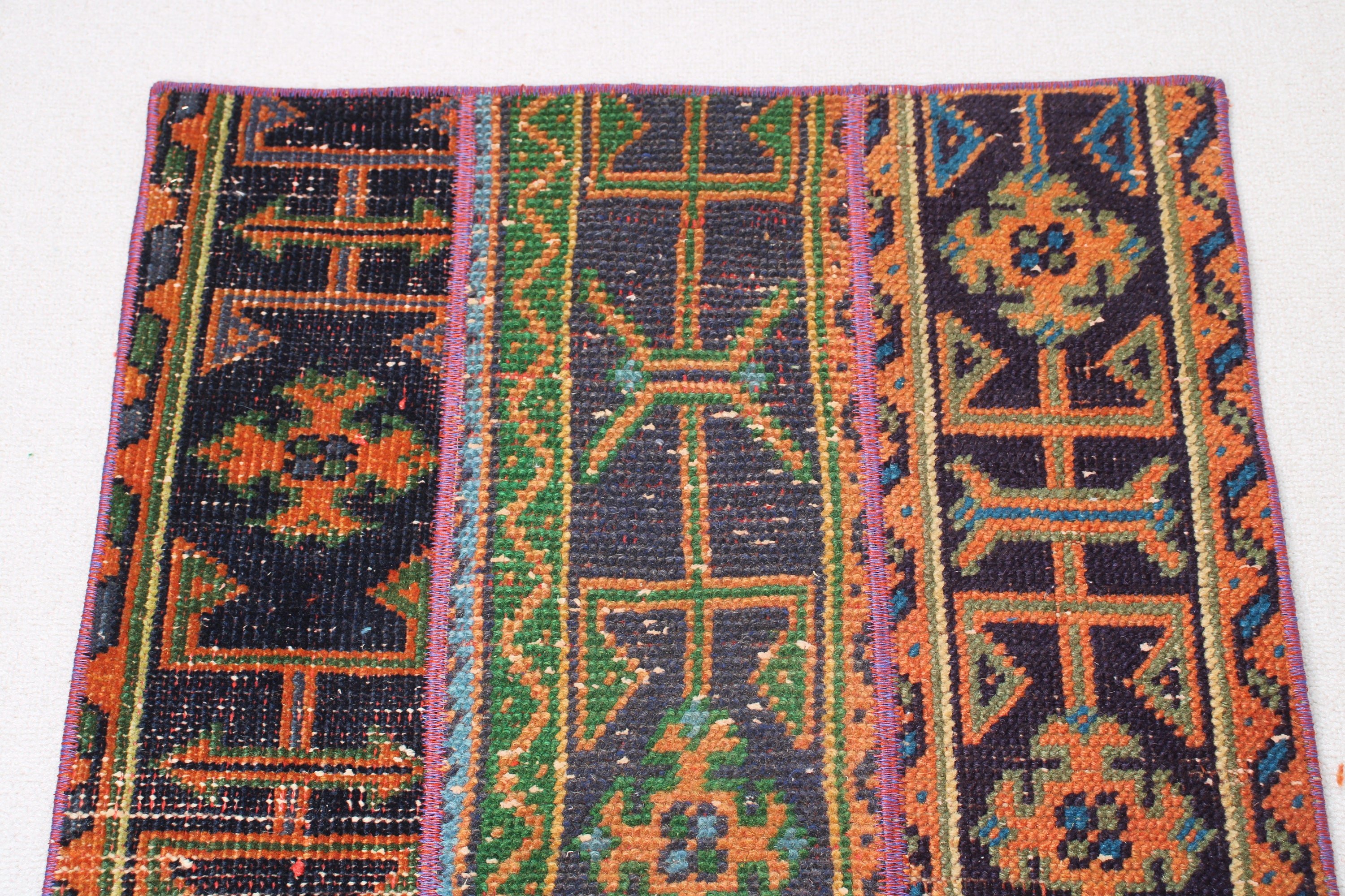 Vintage Halı, Harika Halılar, 1.9x3.2 ft Küçük Halılar, Türk Halıları, Duvara Asılı Halı, Banyo Halısı, Etnik Halılar, Geometrik Halı, Mavi Boho Halılar