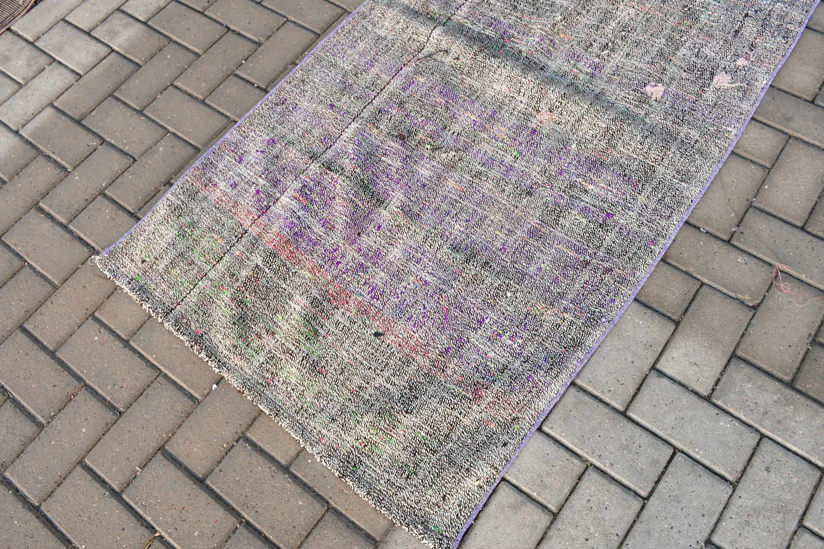 Bedroom Rugs, Vintage Rug, Entry Rug, Floor Rug, Rugs for Entry, Purple Oushak Rug, Turkish Rug, 3x6.1 ft Accent Rugs, Kitchen Rugs, Kilim