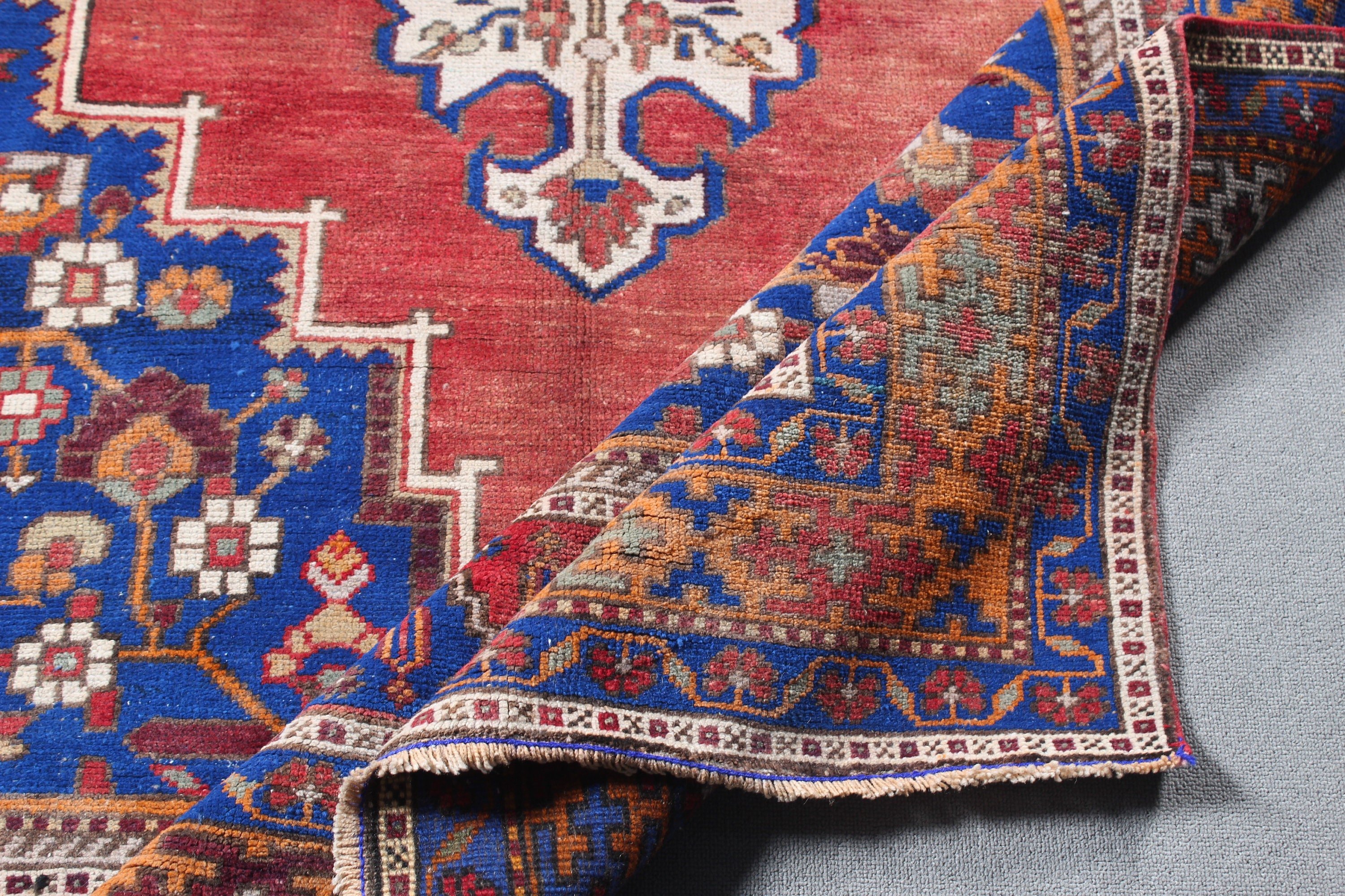 Büyük Vintage Halı, Kırmızı Nötr Halı, Oturma Odası Halıları, Yün Halılar, Vintage Halılar, 5.3x11 ft Büyük Halı, Türk Halısı, Boho Halısı, Salon Halıları