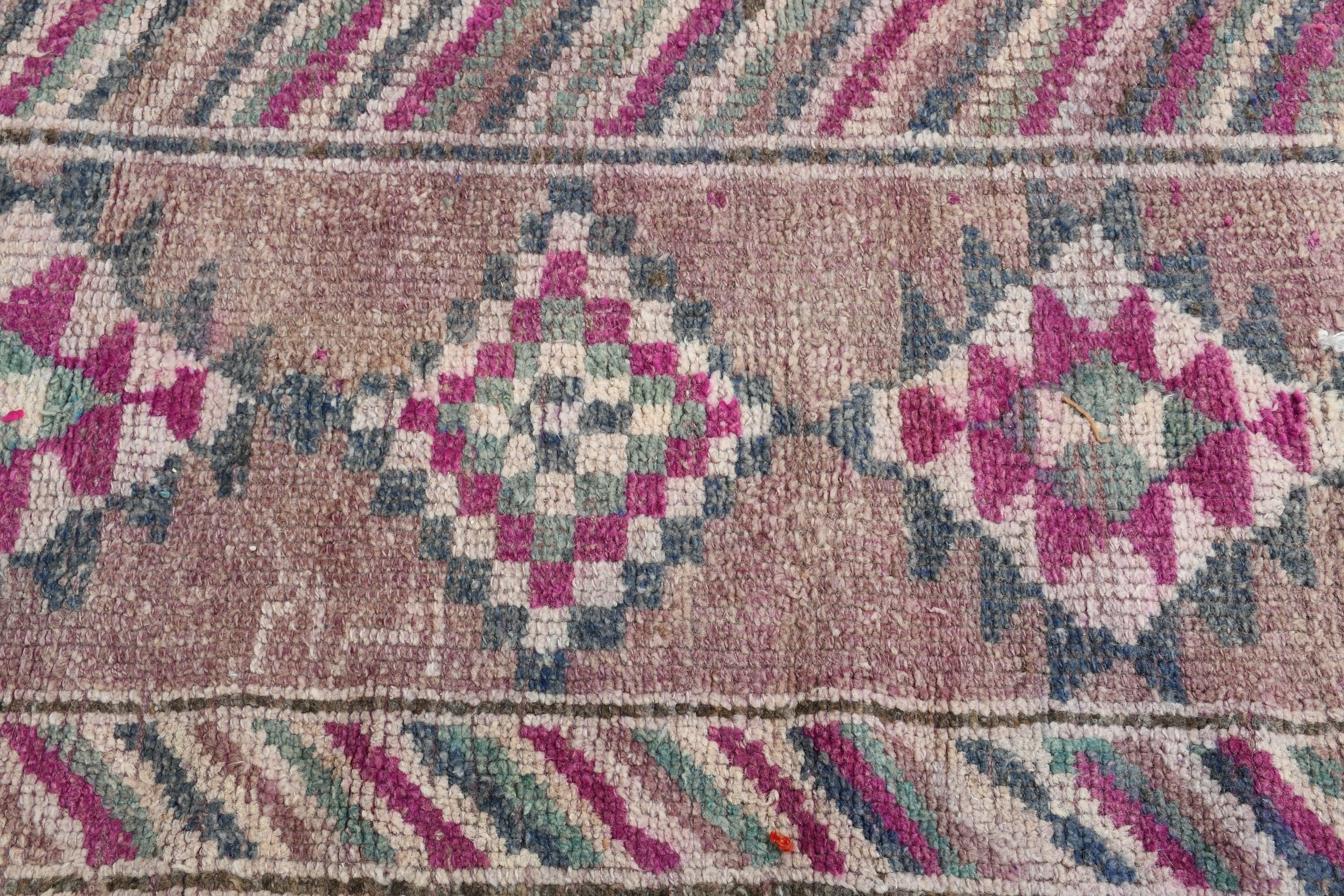 Eclectic Rug, Vintage Rug, Brown Anatolian Rugs, Floor Rugs, Stair Rug, Corridor Rugs, 2.8x13.2 ft Runner Rug, Turkish Rugs, Bedroom Rug