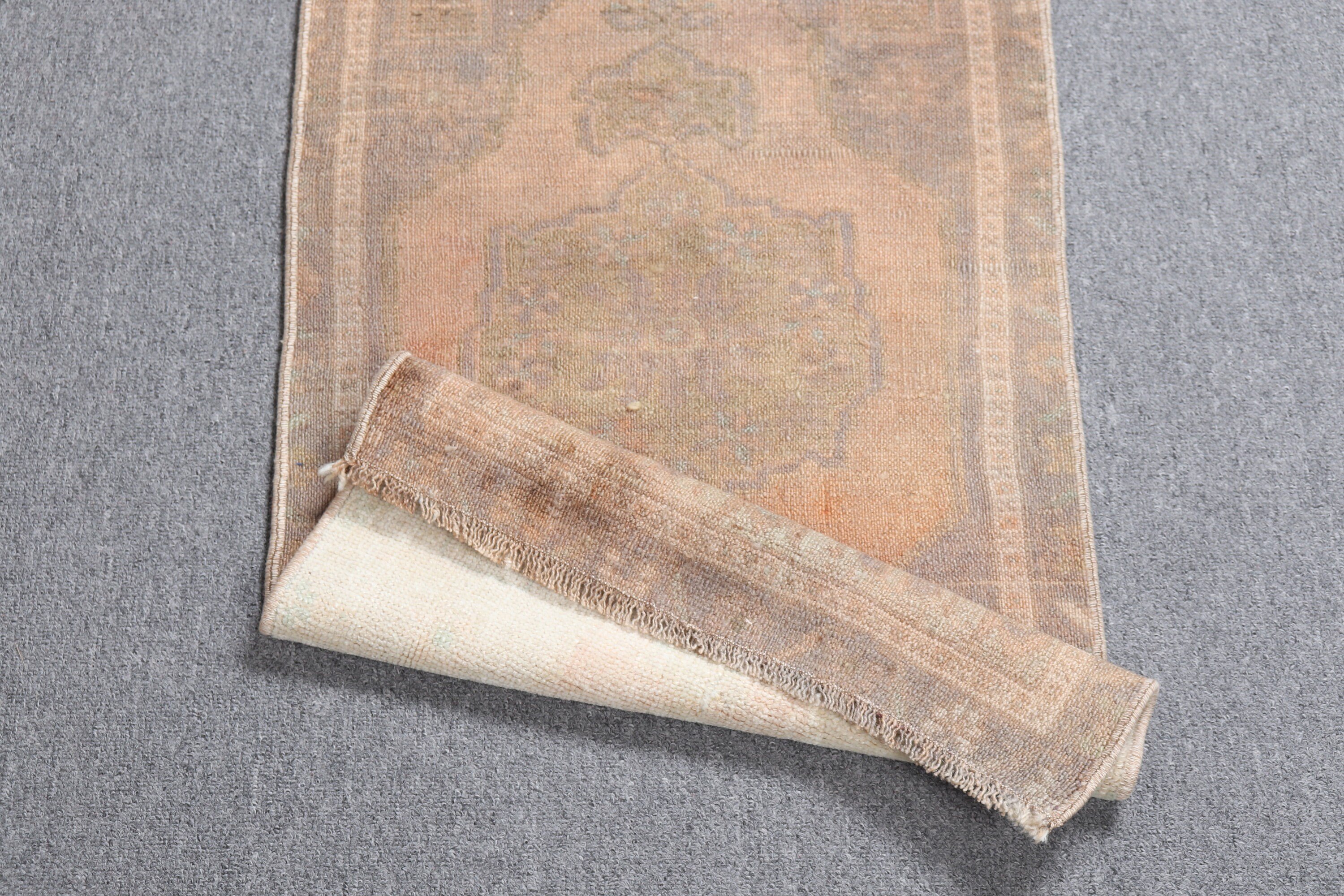 Araba Paspas Halısı, Banyo Halıları, Fas Halıları, 1.5x2.8 ft Küçük Halı, Vintage Halı, Yeşil Oushak Halı, Kapı Paspası Halıları, Yer Halıları, Türk Halısı