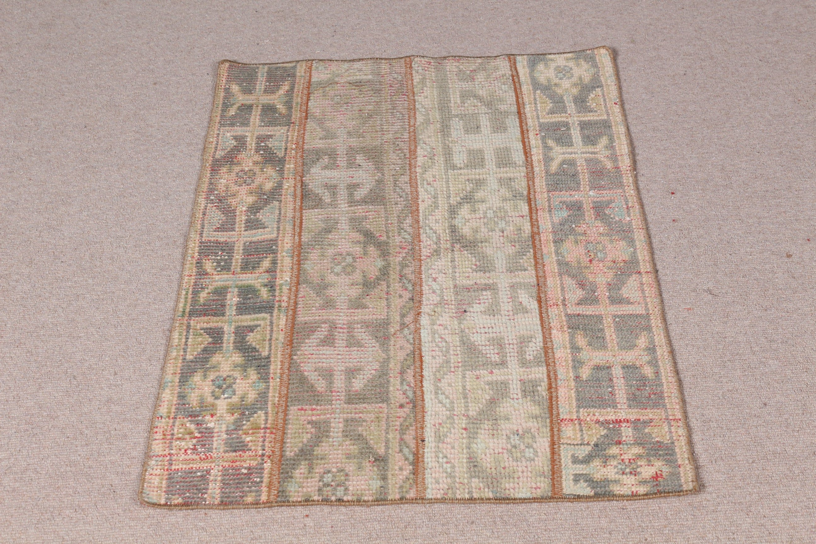 Wall Hanging Rug, Vintage Rug, Turkish Rug, Car Mat Rugs, Antique Rugs, Home Decor Rug, Beige Oriental Rug, Aztec Rug, 2.3x3.1 ft Small Rug