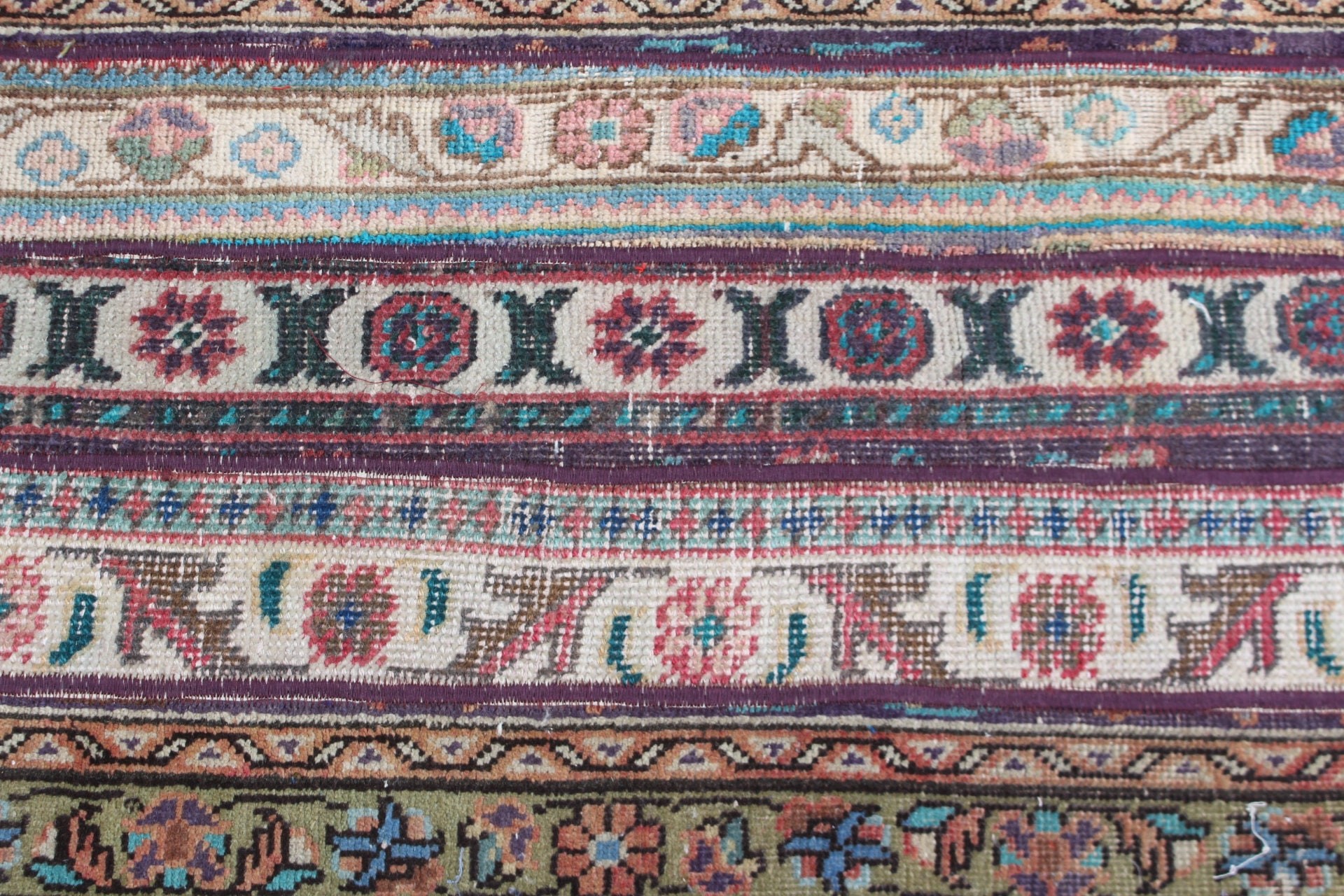 Green Oriental Rugs, Bath Rugs, 1.8x4.9 ft Small Rug, Boho Rugs, Wall Hanging Rugs, Wool Rug, Vintage Rug, Turkish Rugs