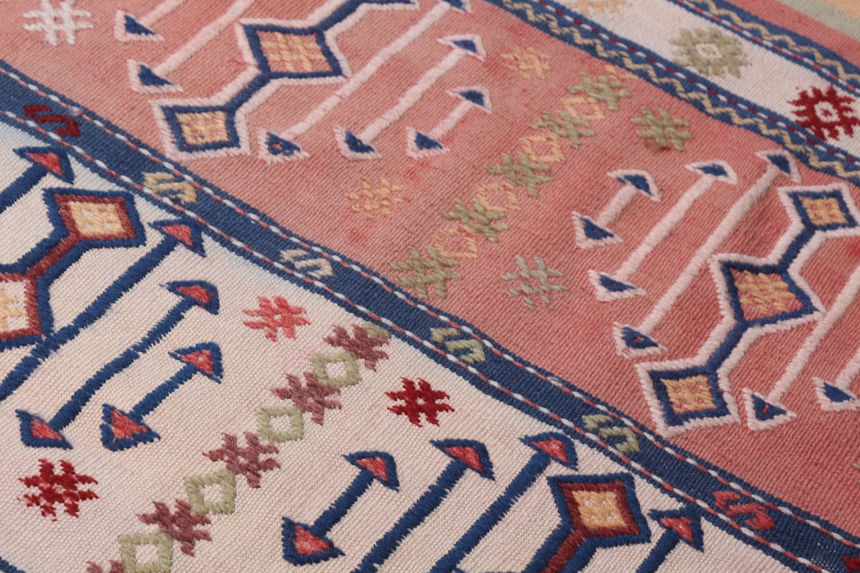 Pink Kitchen Rug, Turkish Rugs, Rugs for Bath, Entry Rug, Kilim, Art Rug, Oushak Rug, Bath Rug, Wool Rug, Vintage Rug, 2.6x4.7 ft Small Rug