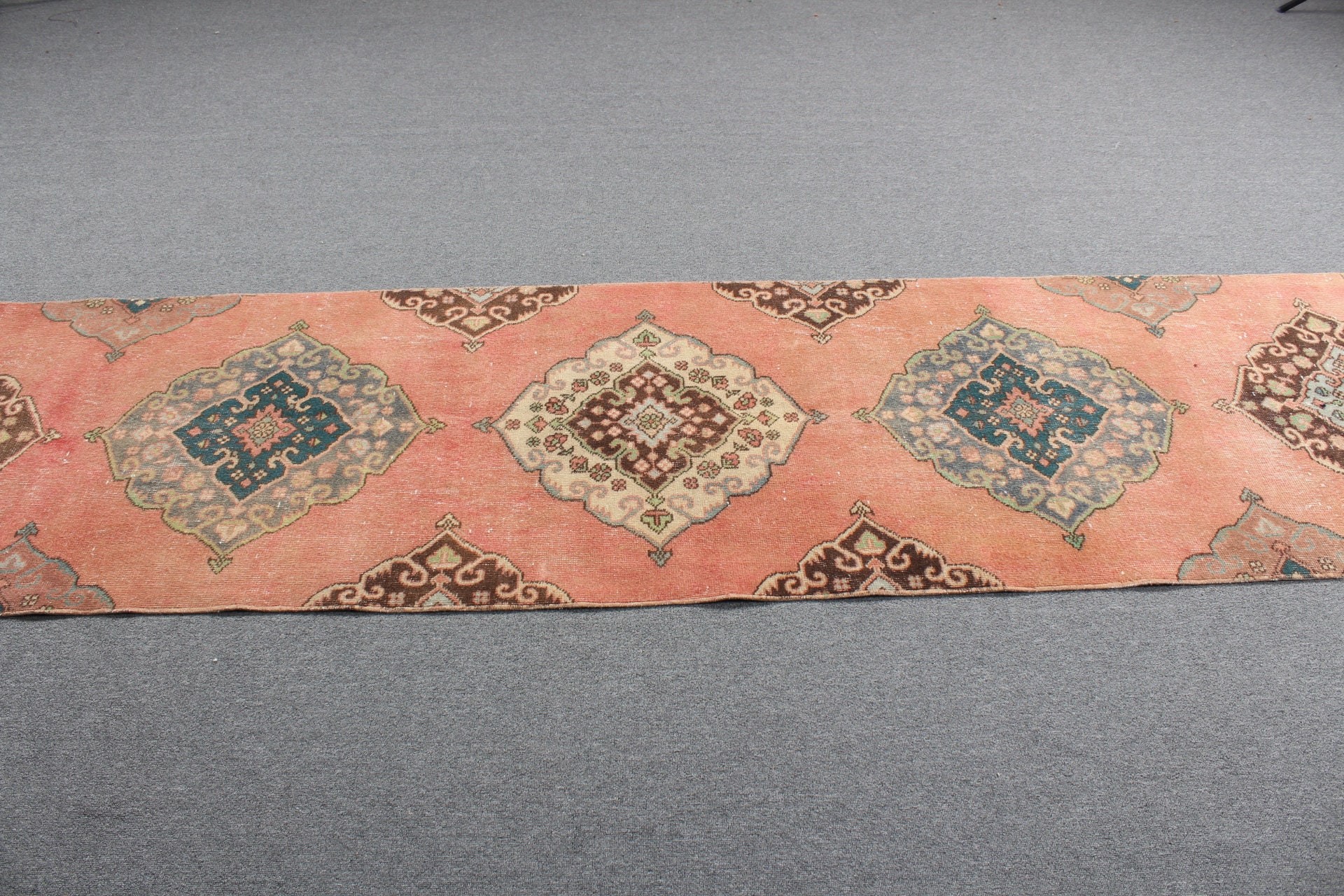 Kitchen Rug, Vintage Rug, Orange Antique Rug, Turkish Rugs, Corridor Rug, Cute Rug, 2.6x11.8 ft Runner Rug, Wool Rugs, Home Decor Rugs