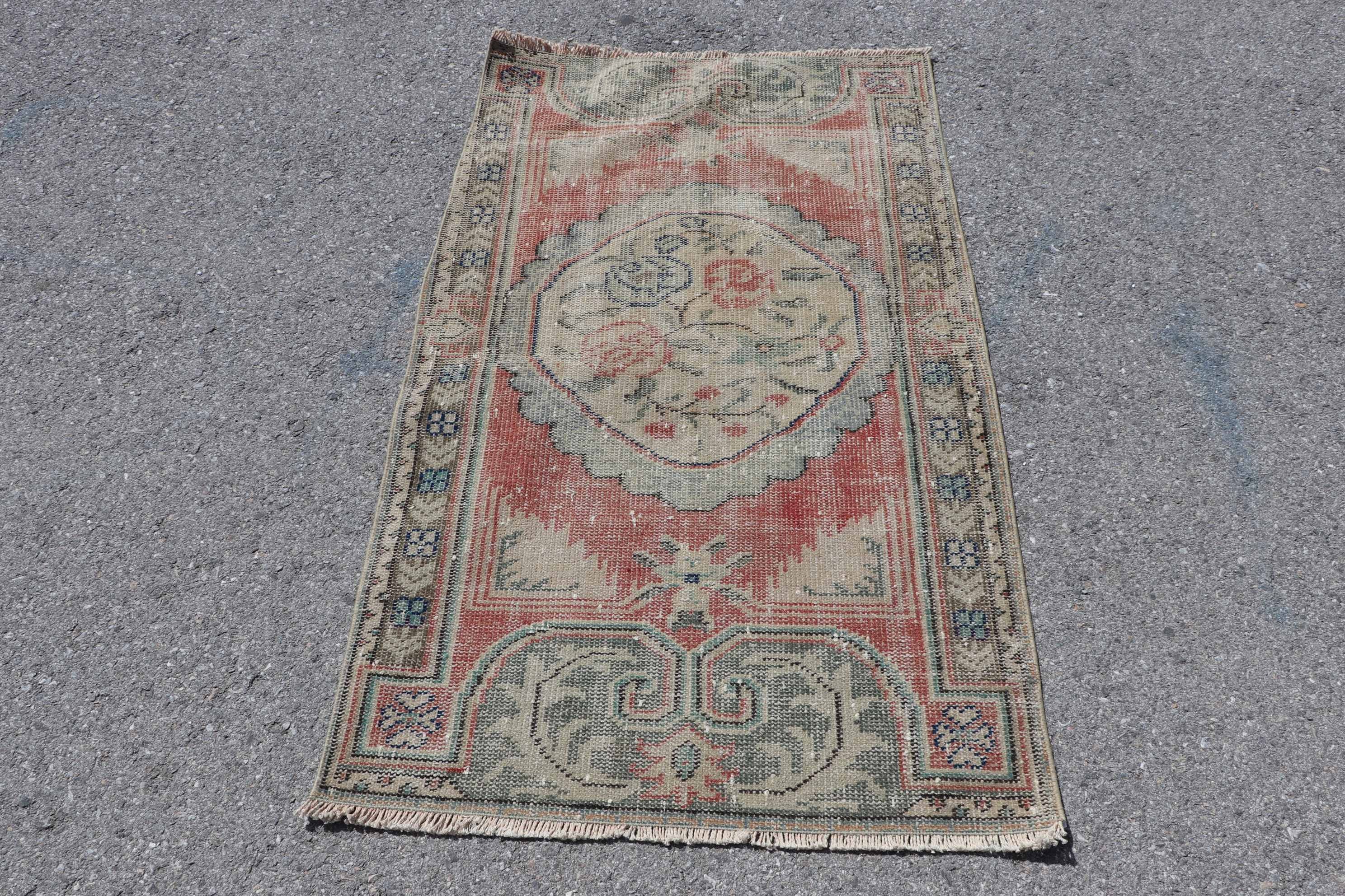 Rugs for Bedroom, Oushak Rug, Vintage Rug, Home Decor Rug, Bedroom Rug, Turkish Rugs, 2.9x4.8 ft Small Rug, Red Cool Rug, Entry Rugs