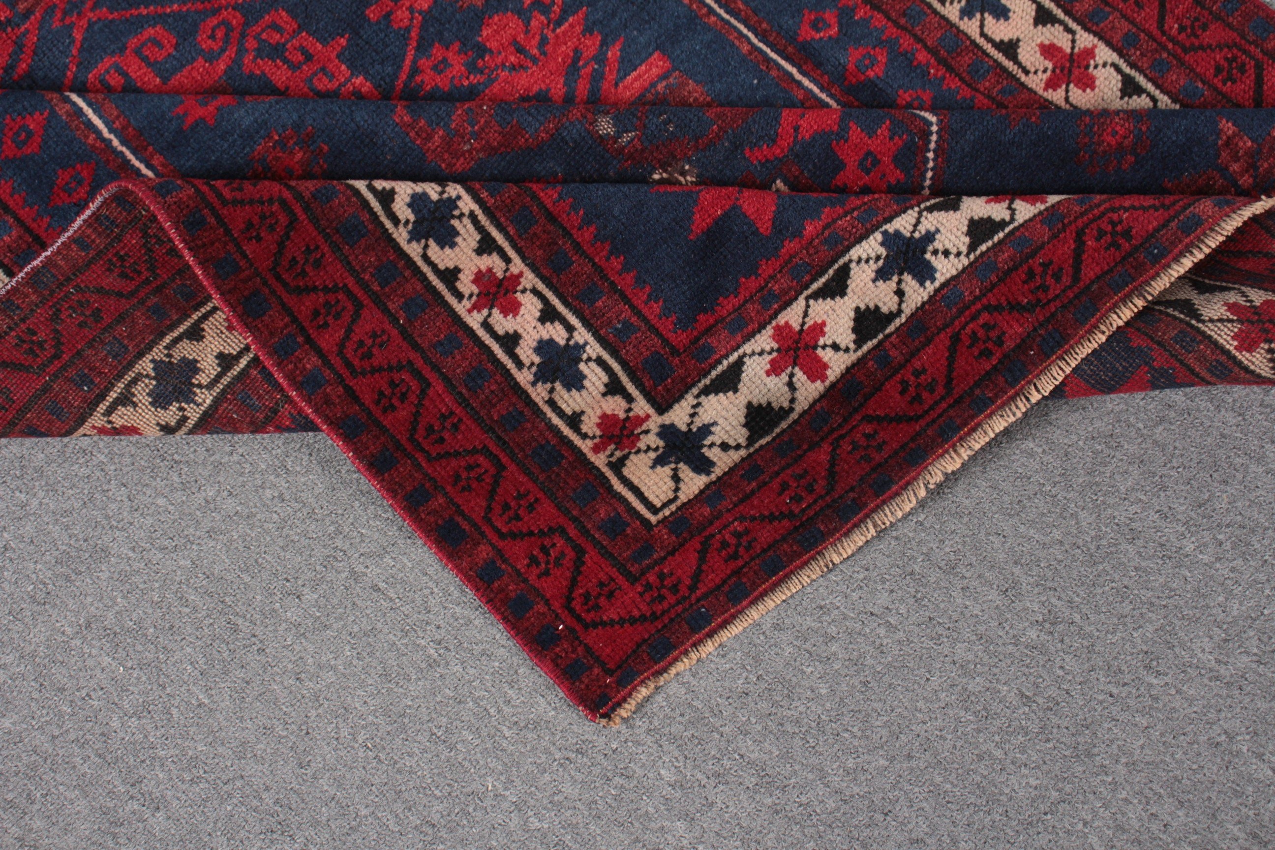 Mavi 3.6x6.1 ft Accent Halı, Vintage Halı, Yün Halı, Sanat Halıları, Ev Dekorasyonu Halıları, Yatak Odası Halıları, Çocuk Halıları, Kilim, Türk Halıları