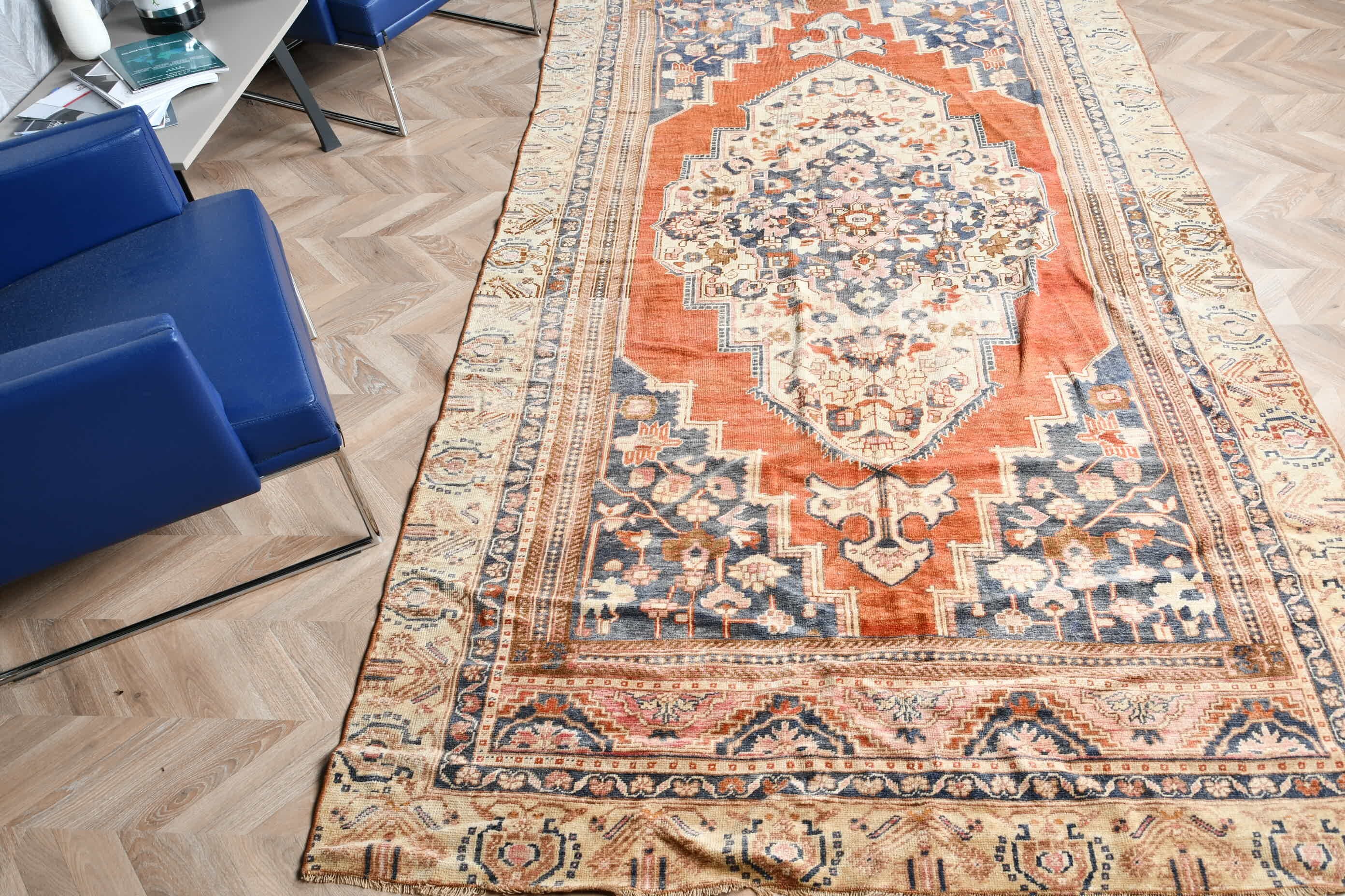 Vintage Halılar, Oturma Odası Halıları, Boho Halı, Yatak Odası Halıları, Yün Halılar, Türk Halıları, Kırmızı 5.9x11.1 ft Büyük Halı