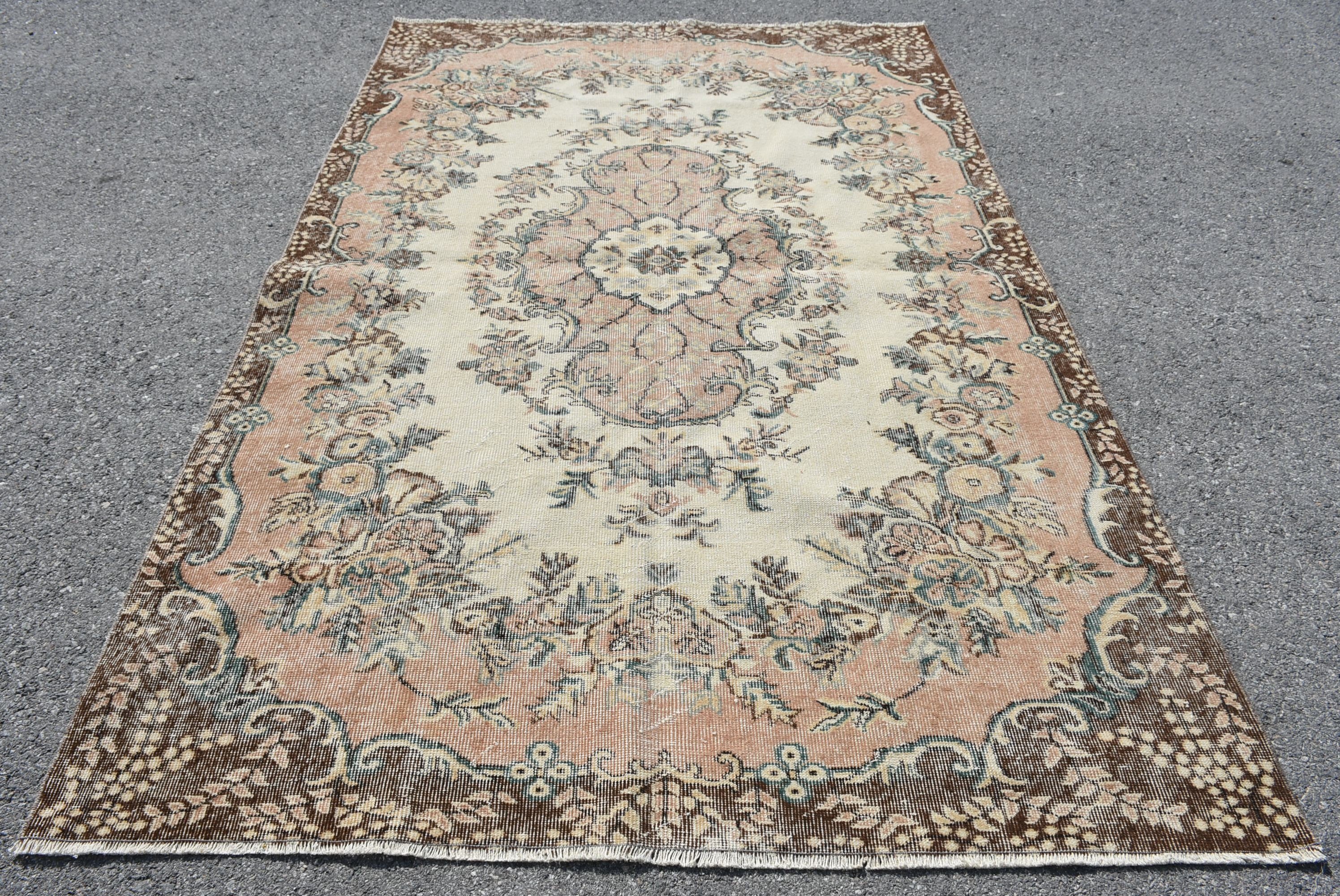 Old Rugs, Vintage Rugs, Bedroom Rugs, 5.6x8.9 ft Large Rug, Turkish Rug, Beige Home Decor Rug, Living Room Rug, Home Decor Rugs, Salon Rug