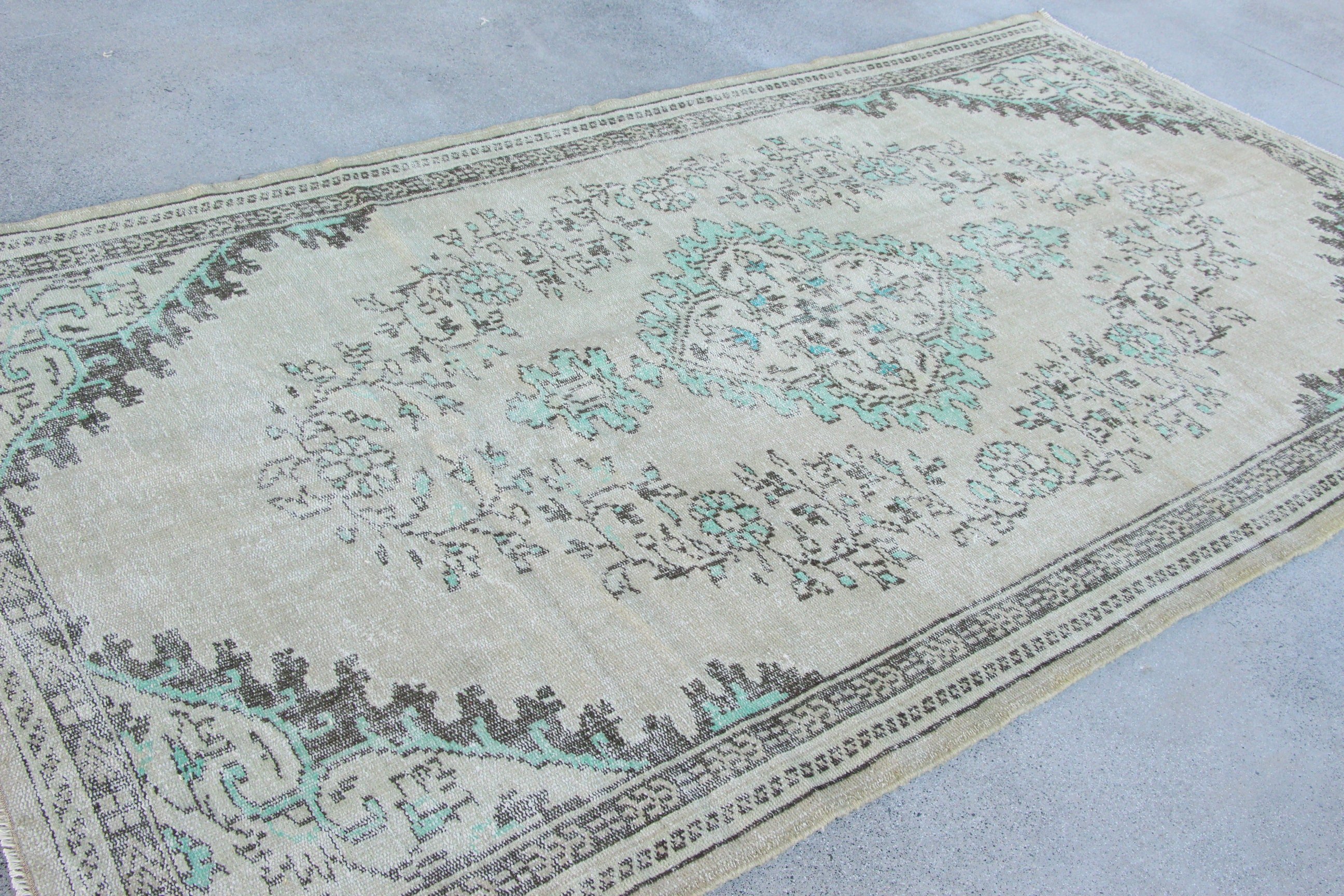 Salon Rugs, Beige  5.7x9.7 ft Large Rug, Boho Rugs, Vintage Rug, Dining Room Rugs, Kitchen Rug, Turkish Rugs