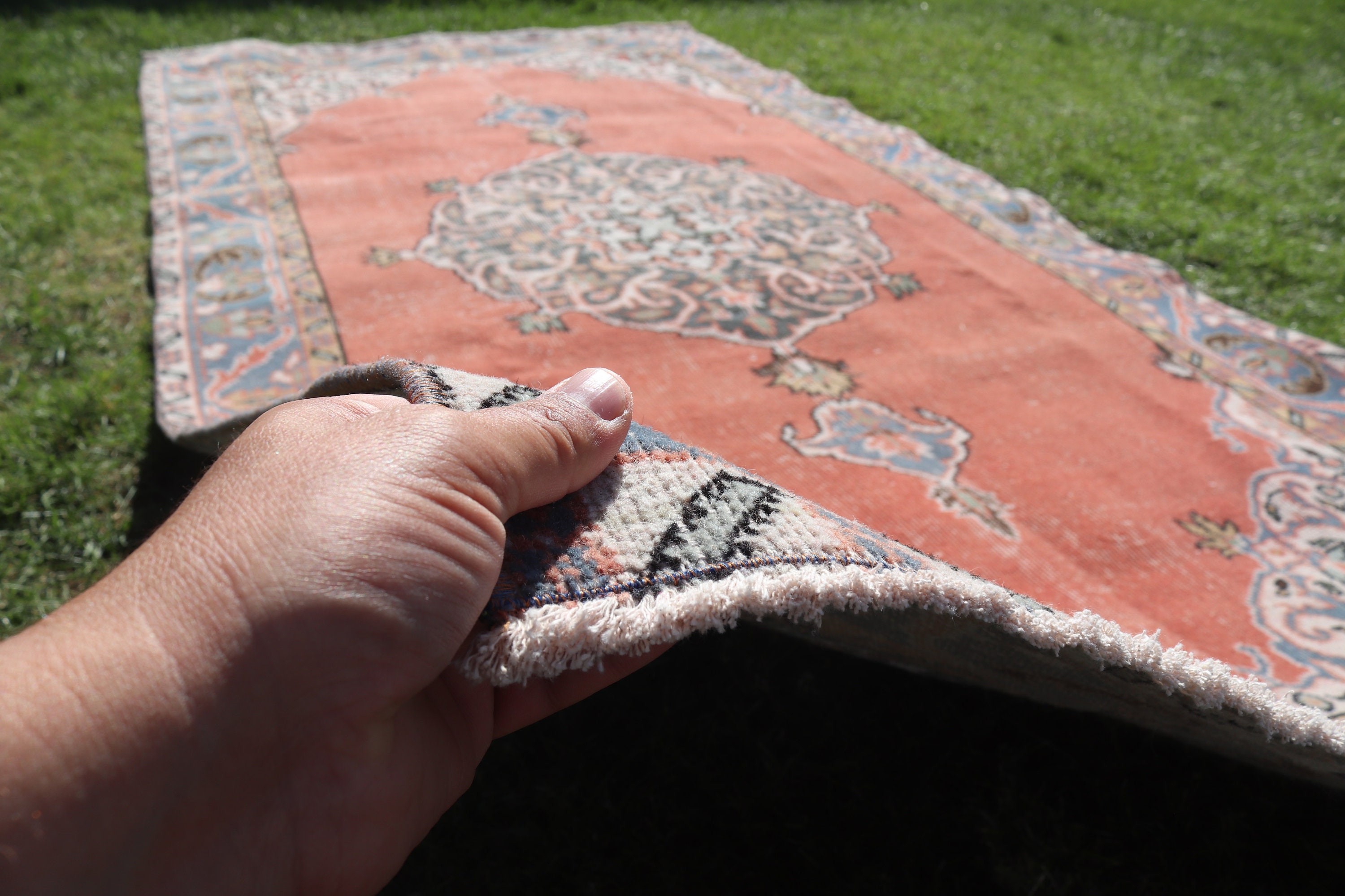 Vintage Rugs, Aztec Rugs, 4.7x9 ft Large Rugs, Boho Rugs, Turkish Rug, Salon Rug, Red Modern Rugs, Large Oushak Rugs