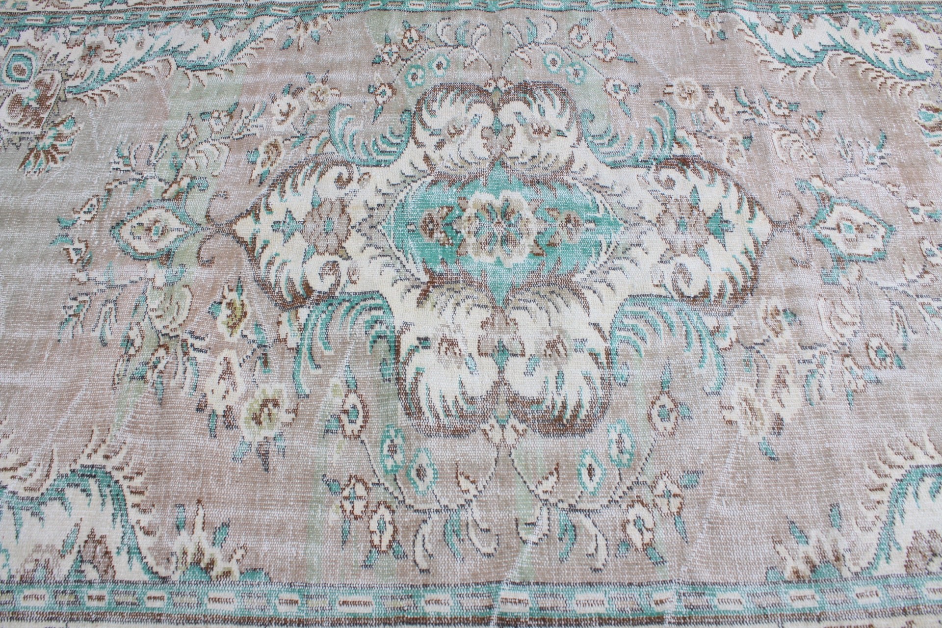 Kahverengi Havalı Halılar, Vintage Halılar, Salon Halısı, 6.3x9.8 ft Büyük Halılar, Anadolu Halıları, Ev Dekorasyonu Halısı, Türk Halısı, Göçebe Halısı, Yatak Odası Halısı