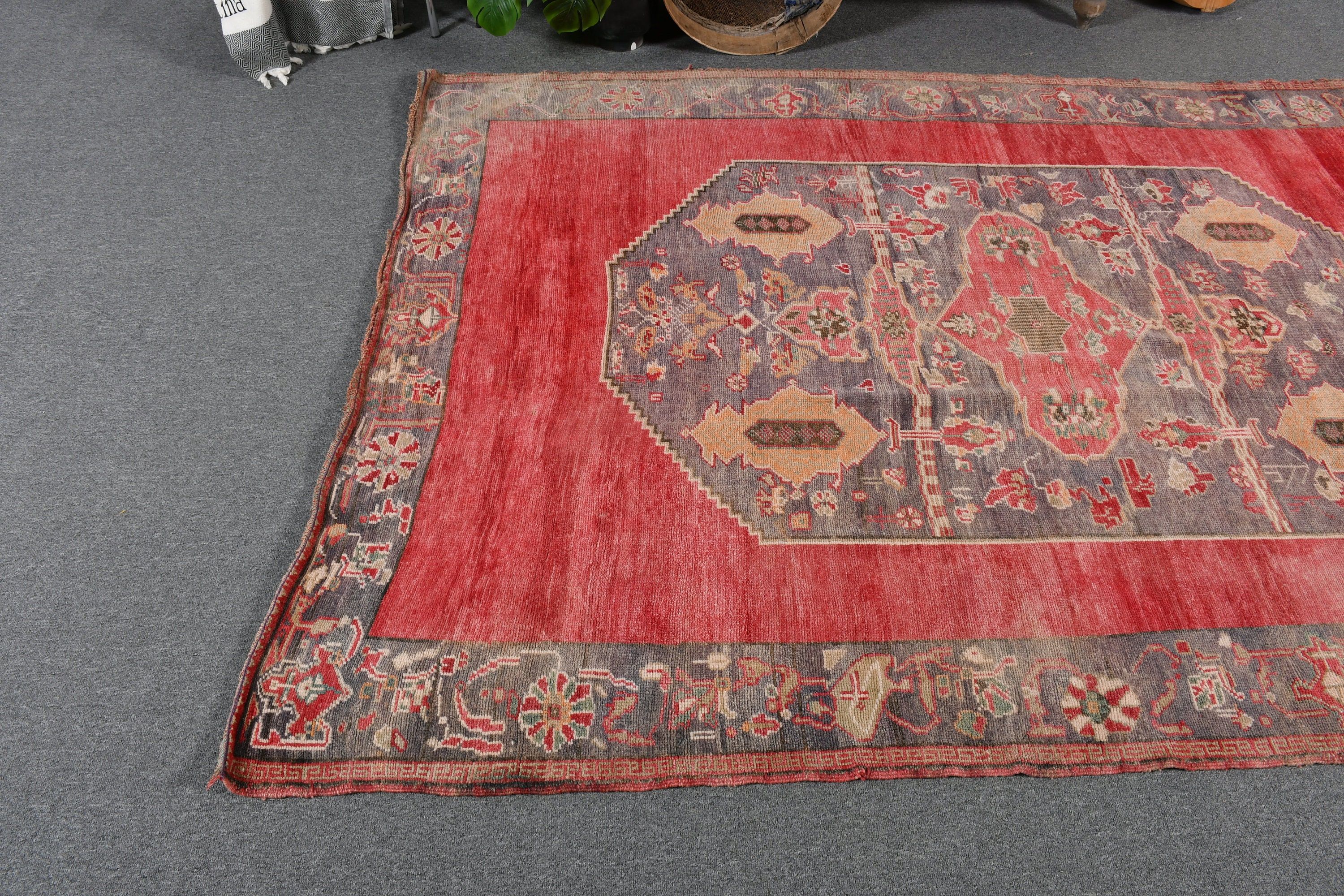 Vintage Rugs, Rugs for Indoor, 5.2x7 ft Area Rug, Bedroom Rug, Turkish Rug, Living Room Rugs, Oushak Rug, Red Floor Rug