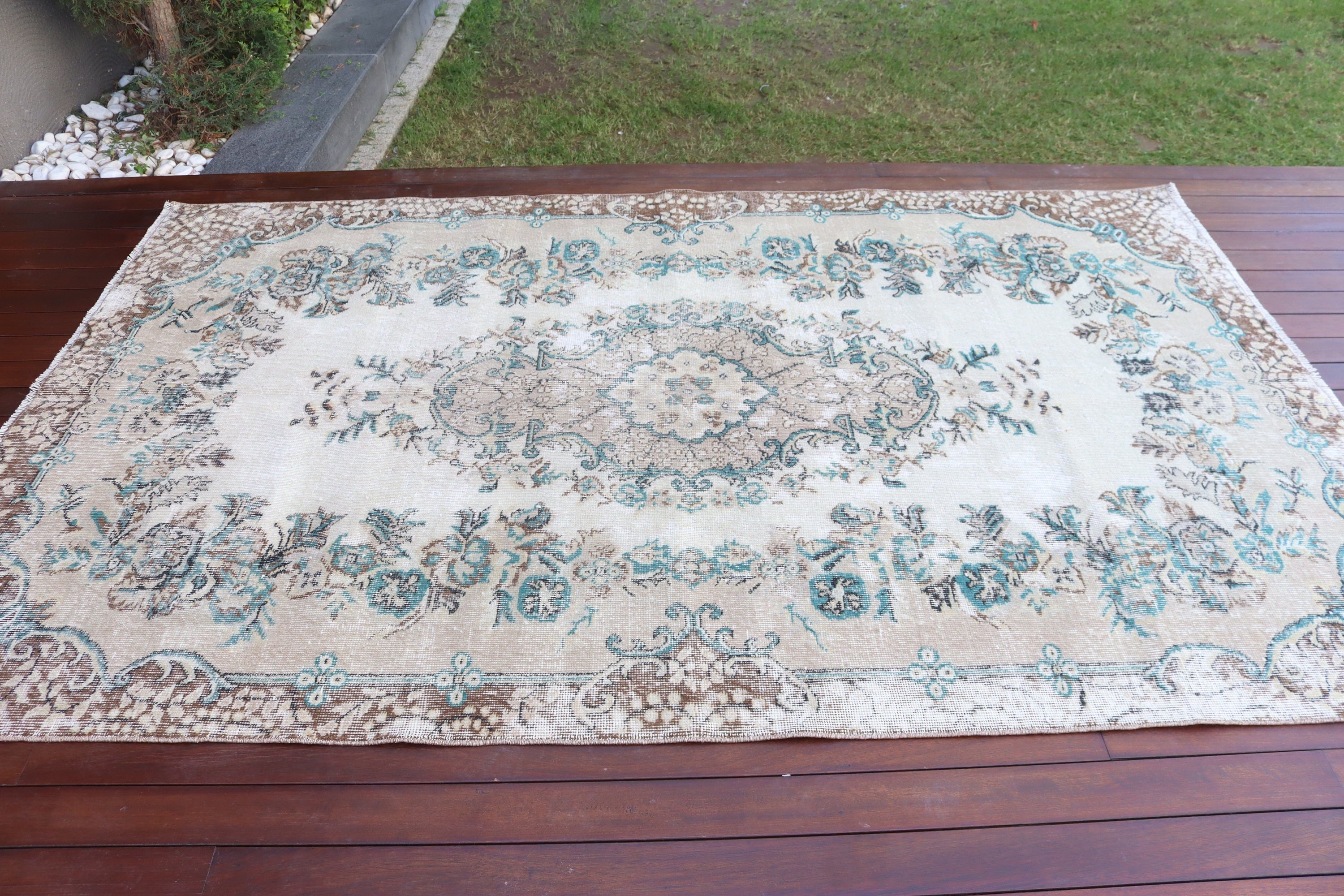 5.3x8.5 ft Büyük Halı, Türk Halıları, Büyük Boho Halıları, Bej Oryantal Halı, Ev Dekor Halıları, Oturma Odası Halıları, Vintage Halılar, Fas Halısı