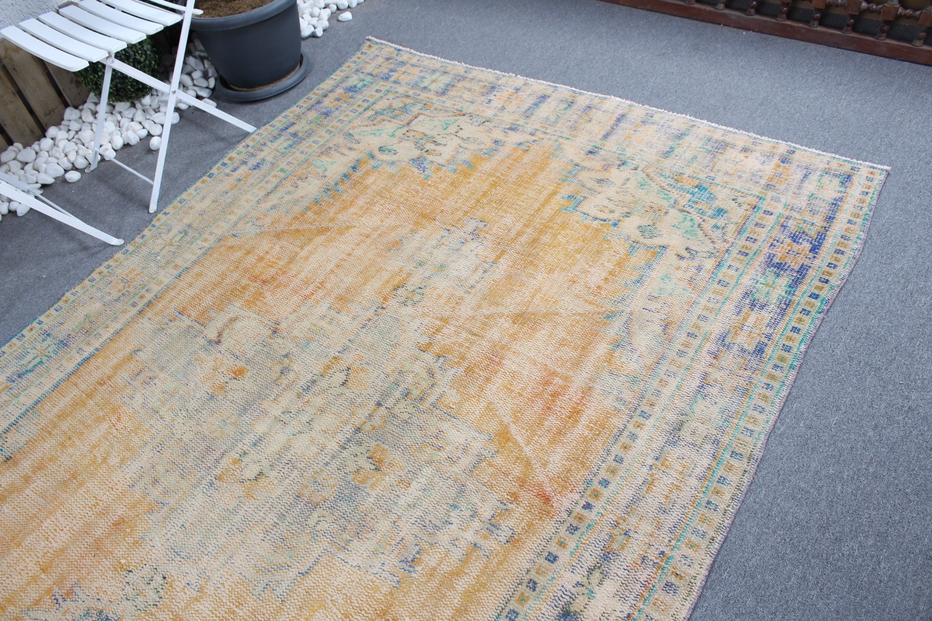 Salon Rug, Anatolian Rug, 5.5x8.4 ft Large Rugs, Vintage Rugs, Living Room Rugs, Orange Kitchen Rug, Turkish Rug, Cute Rug, Home Decor Rugs