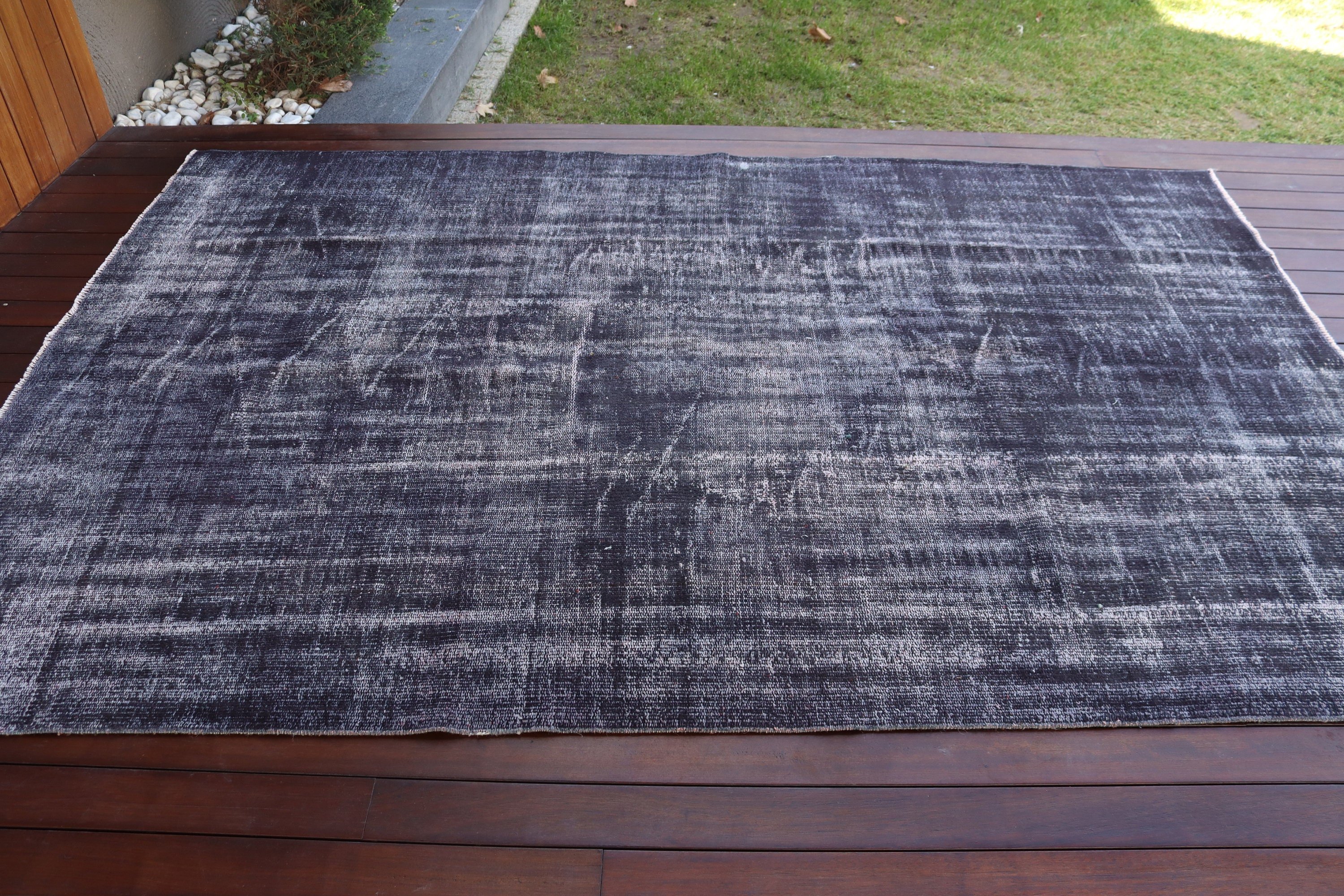 Vintage Rug, Turkish Rug, Black Moroccan Rug, 5.4x8.6 ft Large Rugs, Large Oushak Rugs, Large Vintage Rug, Modern Rug