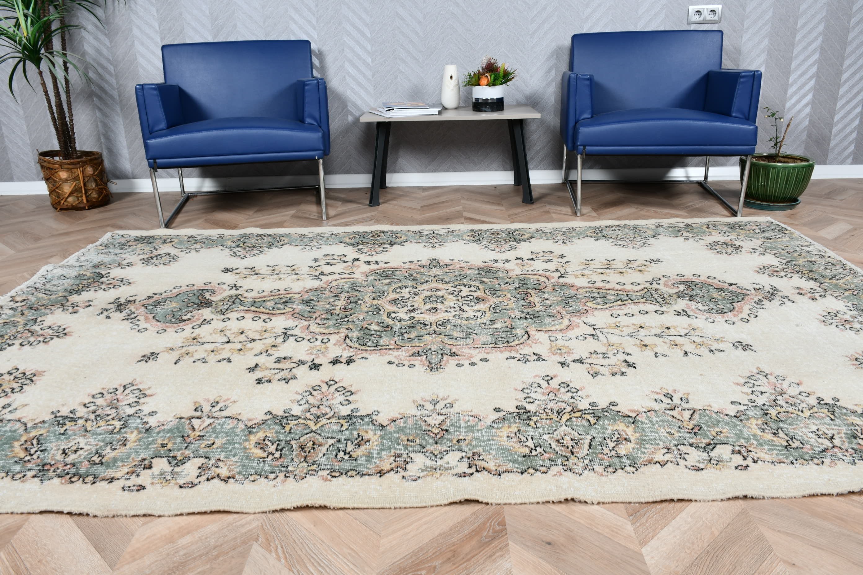 Bedroom Rugs, Rugs for Living Room, Beige Kitchen Rug, Dining Room Rugs, Turkish Rug, 5.8x8.8 ft Large Rug, Vintage Rug