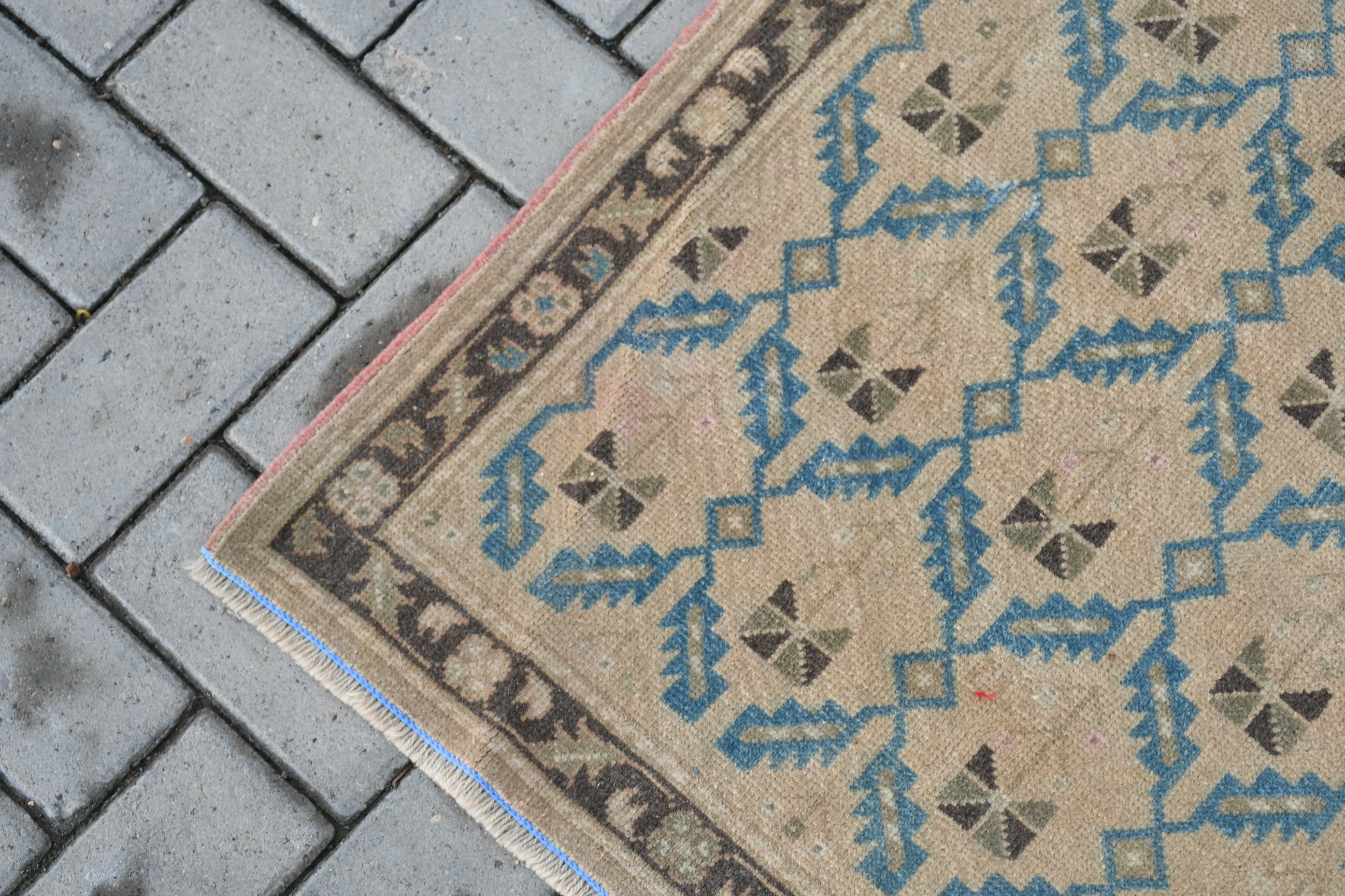 Pale Rug, 3.9x7 ft Area Rugs, Vintage Rugs, Turkish Rug, Oushak Rugs, Rugs for Indoor, Floor Rug, Beige Wool Rug, Wool Rug, Kitchen Rugs