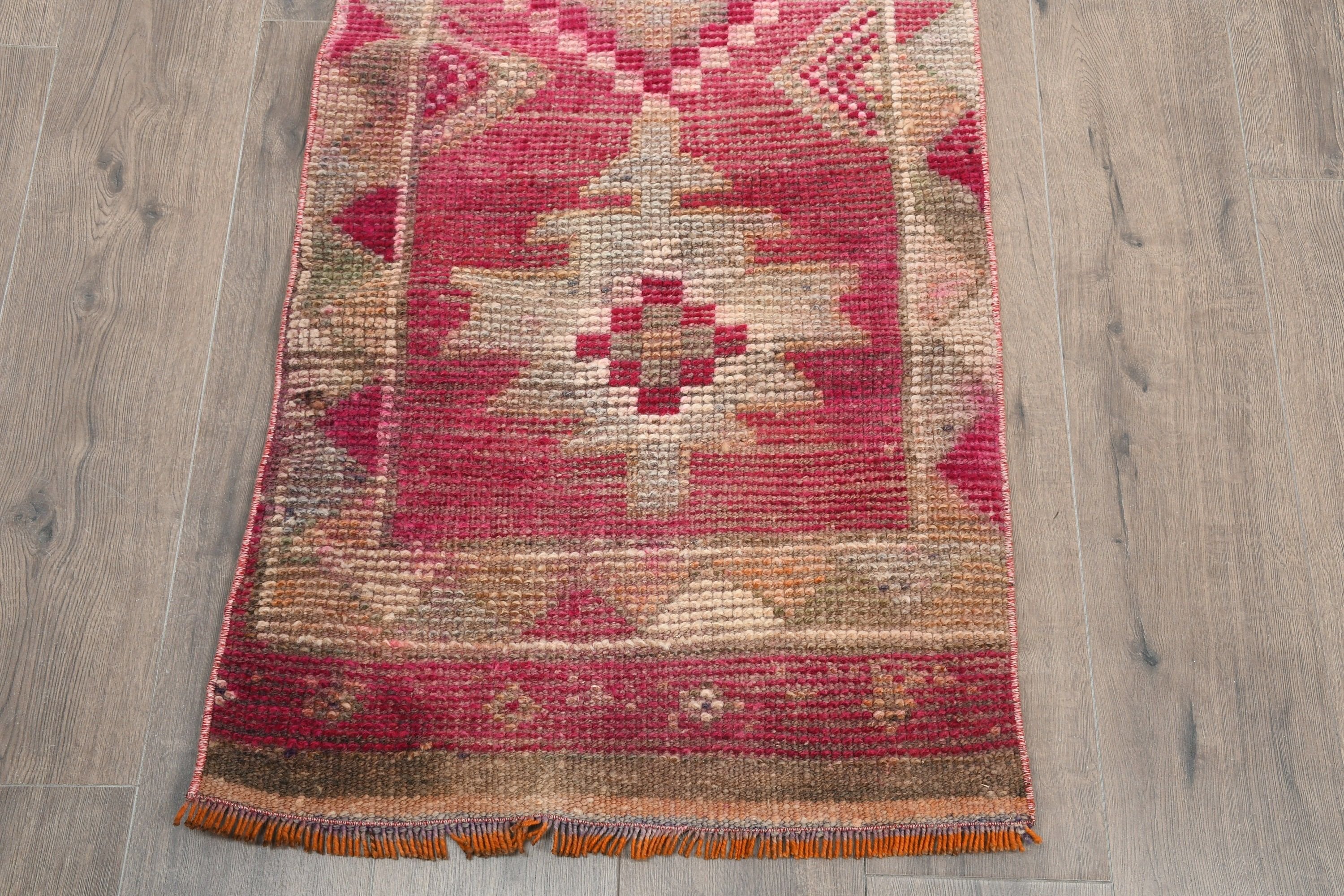 Vintage Rugs, Corridor Rugs, Floor Rug, 2.1x13.1 ft Runner Rugs, Turkish Rug, Moroccan Rug, Pale Rug, Rugs for Kitchen, Pink Kitchen Rug