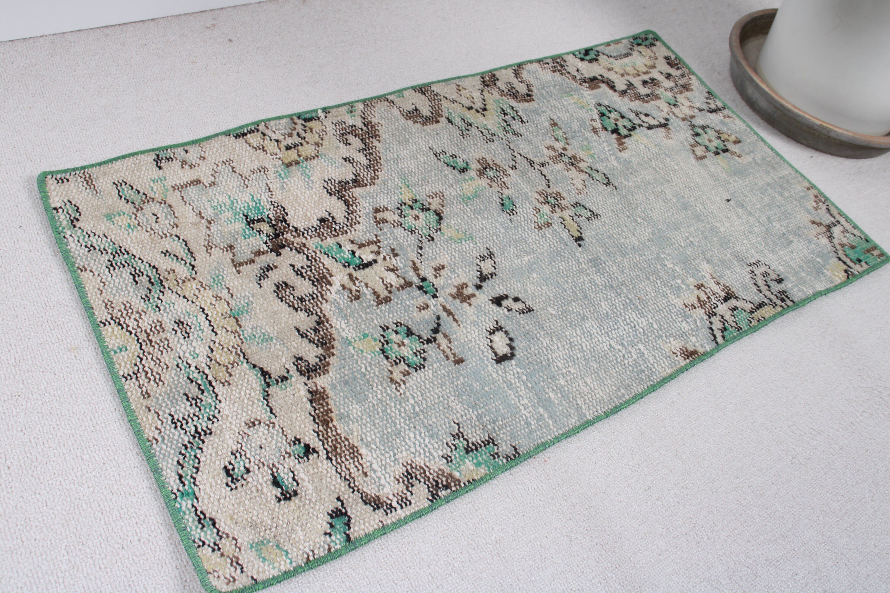 Small Area Rug, Bedroom Rugs, 1.6x3 ft Small Rugs, Wool Rug, Green Statement Rug, Luxury Rug, Vintage Rugs, Turkish Rug, Decorative Rug