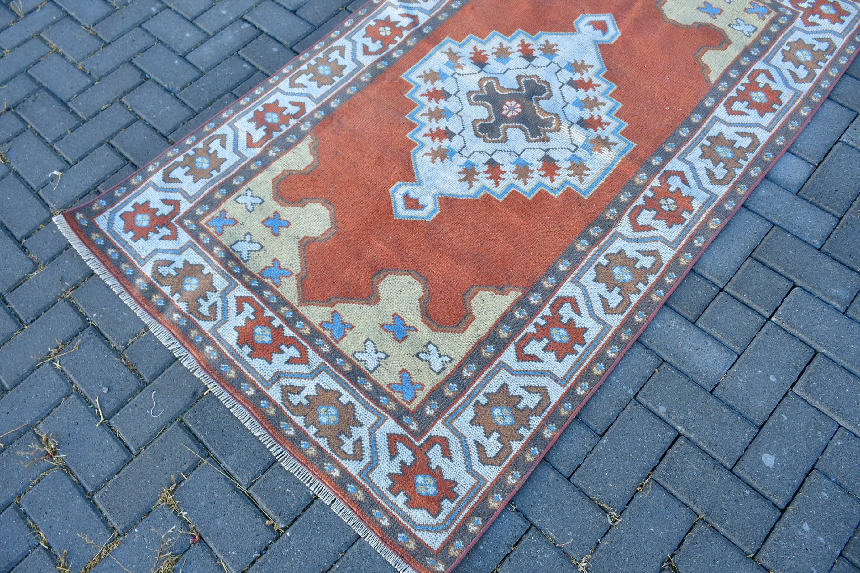 Rugs for Entry, Orange Oushak Rug, Nursery Rug, Oushak Rugs, 3.6x5.8 ft Accent Rug, Turkish Rug, Vintage Rug, Entry Rug