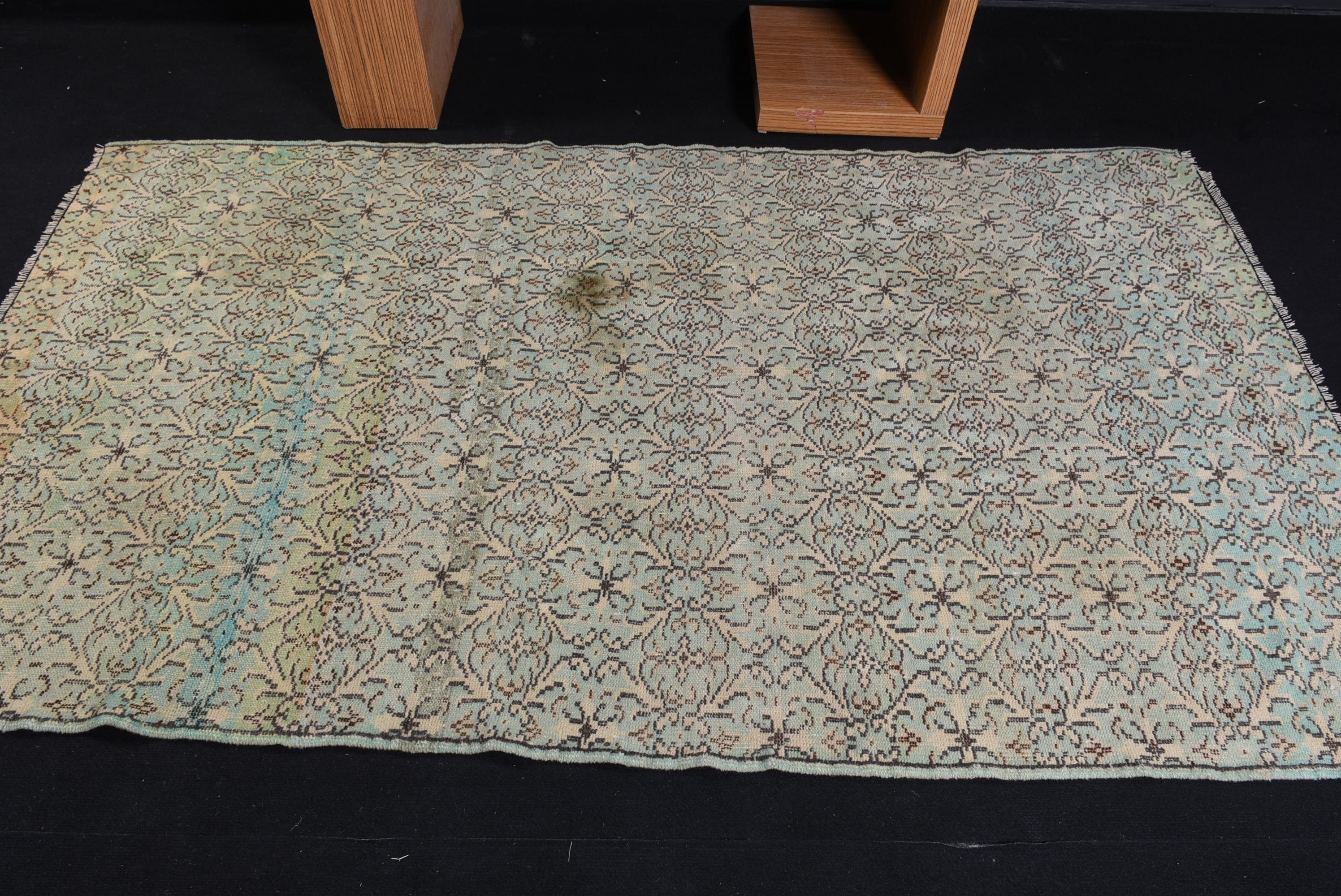 Living Room Rugs, Green  4.3x7.4 ft Area Rug, Anatolian Rug, Vintage Rug, Kitchen Rug, Rugs for Floor, Turkish Rug, Cool Rug