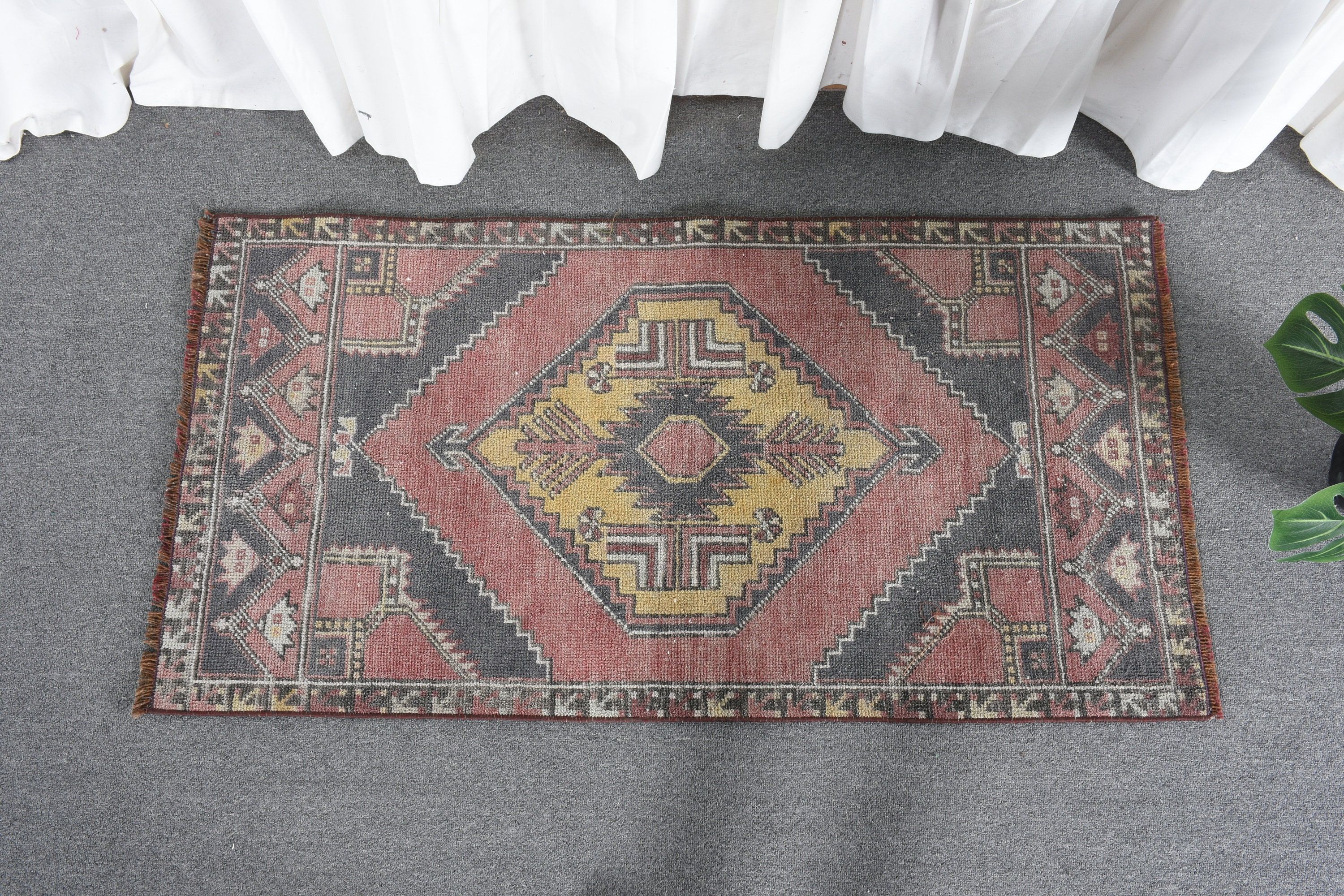 Kitchen Rugs, Red Antique Rug, 2.2x3.9 ft Small Rug, Rugs for Car Mat, Vintage Rug, Wool Rug, Turkish Rug, Bedroom Rug