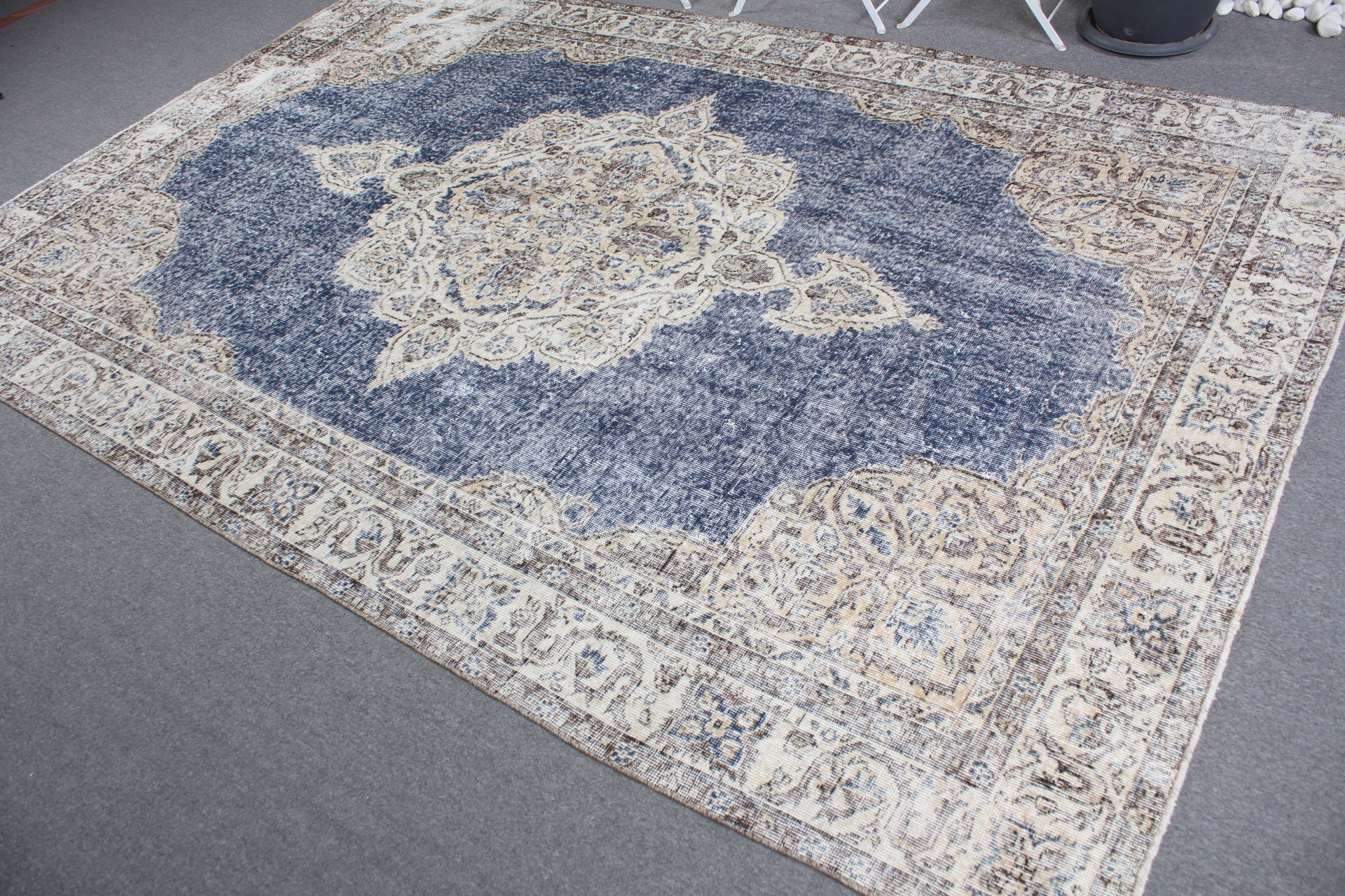 Home Decor Rug, Bedroom Rugs, Antique Rug, Cute Rug, Vintage Rugs, Dining Room Rug, Turkish Rugs, Blue  6.4x9.9 ft Large Rugs