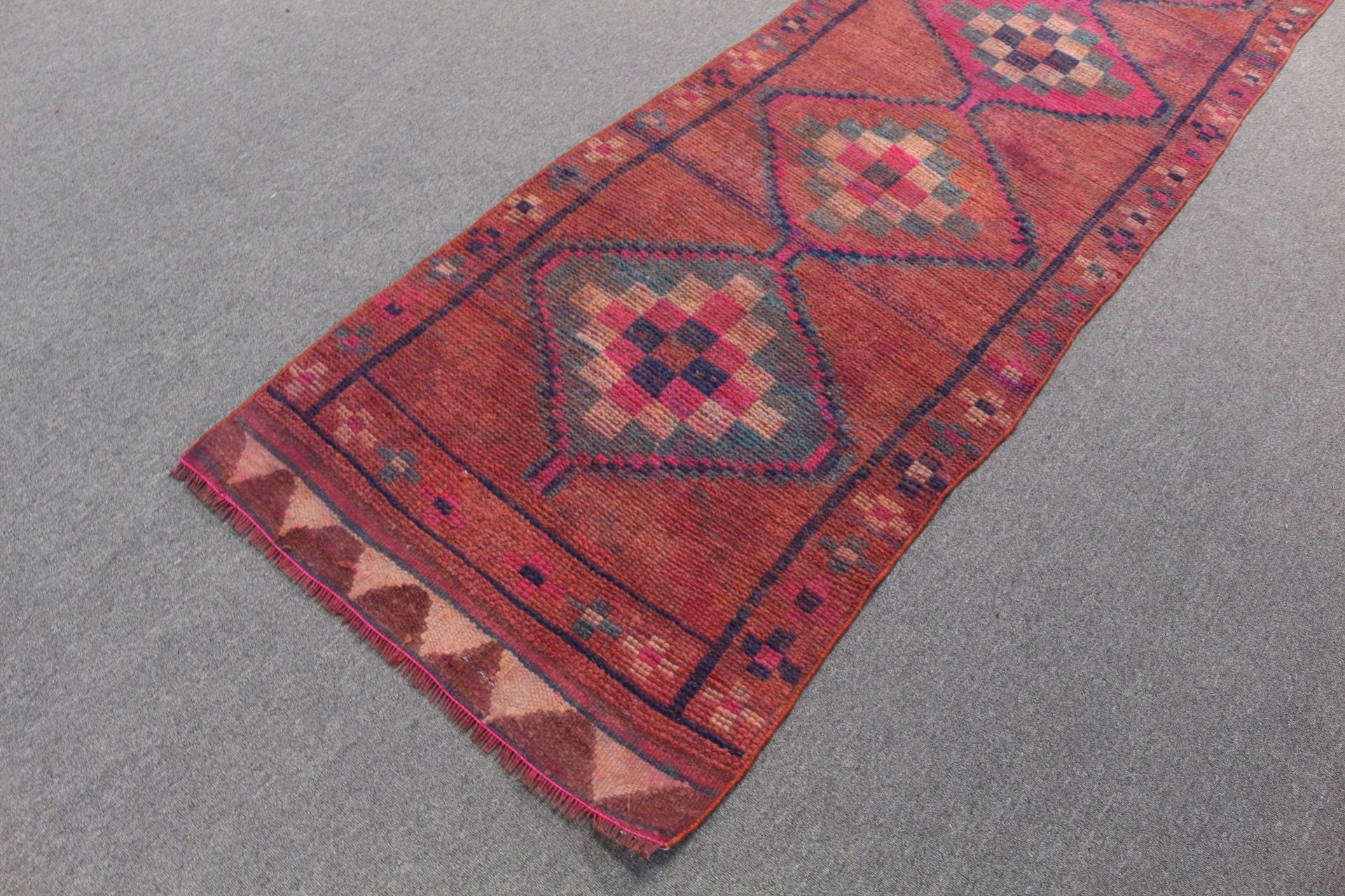 Cool Rugs, Turkish Rug, Rugs for Hallway, Vintage Rug, Red Bedroom Rugs, Corridor Rugs, 2.8x10.3 ft Runner Rug, Stair Rug