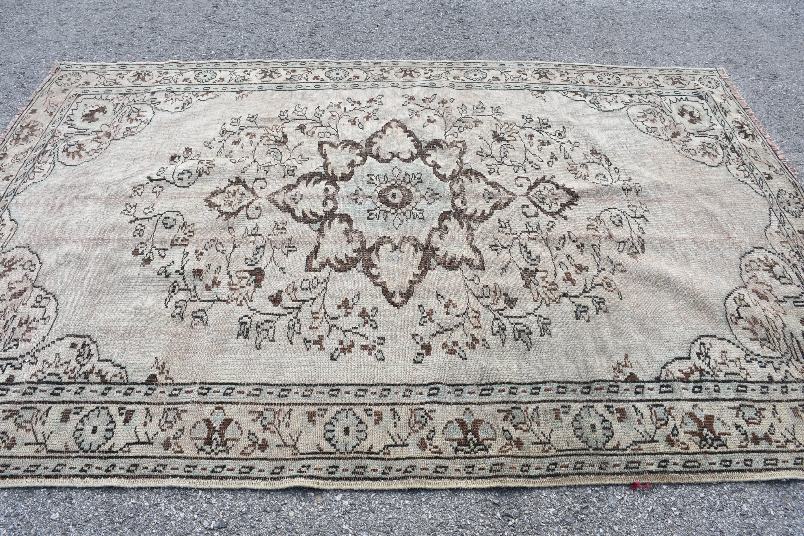 6x9.2 ft Büyük Halı, Türk Halısı, Yeşil Oryantal Halılar, Yatak Odası Halıları, Ev Dekor Halısı, Vintage Halı, Salon Halıları, Oushak Halıları, Salon Halıları