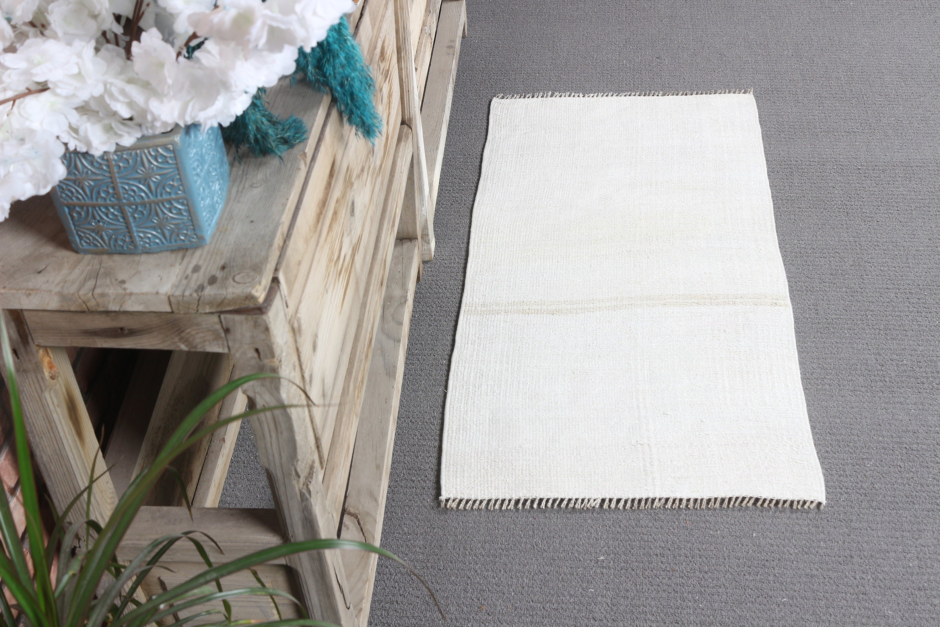 Moroccan Rug, Vintage Rug, Cute Rug, White Moroccan Rugs, Turkish Rug, Car Mat Rug, Kitchen Rugs, Oriental Rugs, 1.7x3.3 ft Small Rug